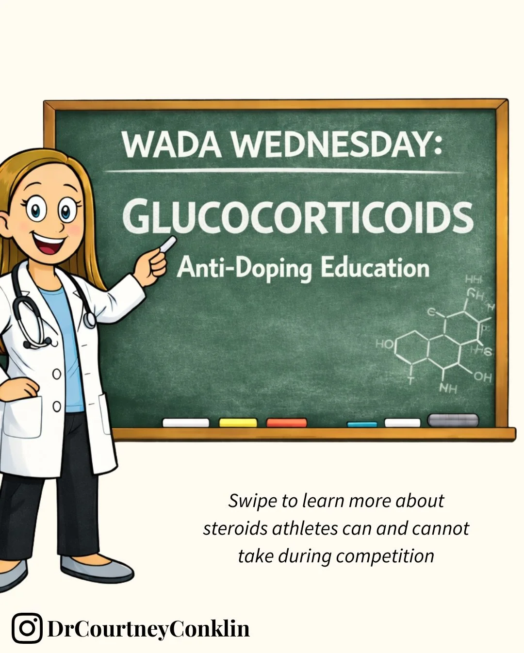 WADA Wednesday: Glucocorticoids 🧬

Steroids are some of the most commonly prescribed medications in sports medicine and one of the most misunderstood under anti-doping rules.

Key things athletes often miss: 🔑 Route matters 🔑 Timing matters 🔑 Pre