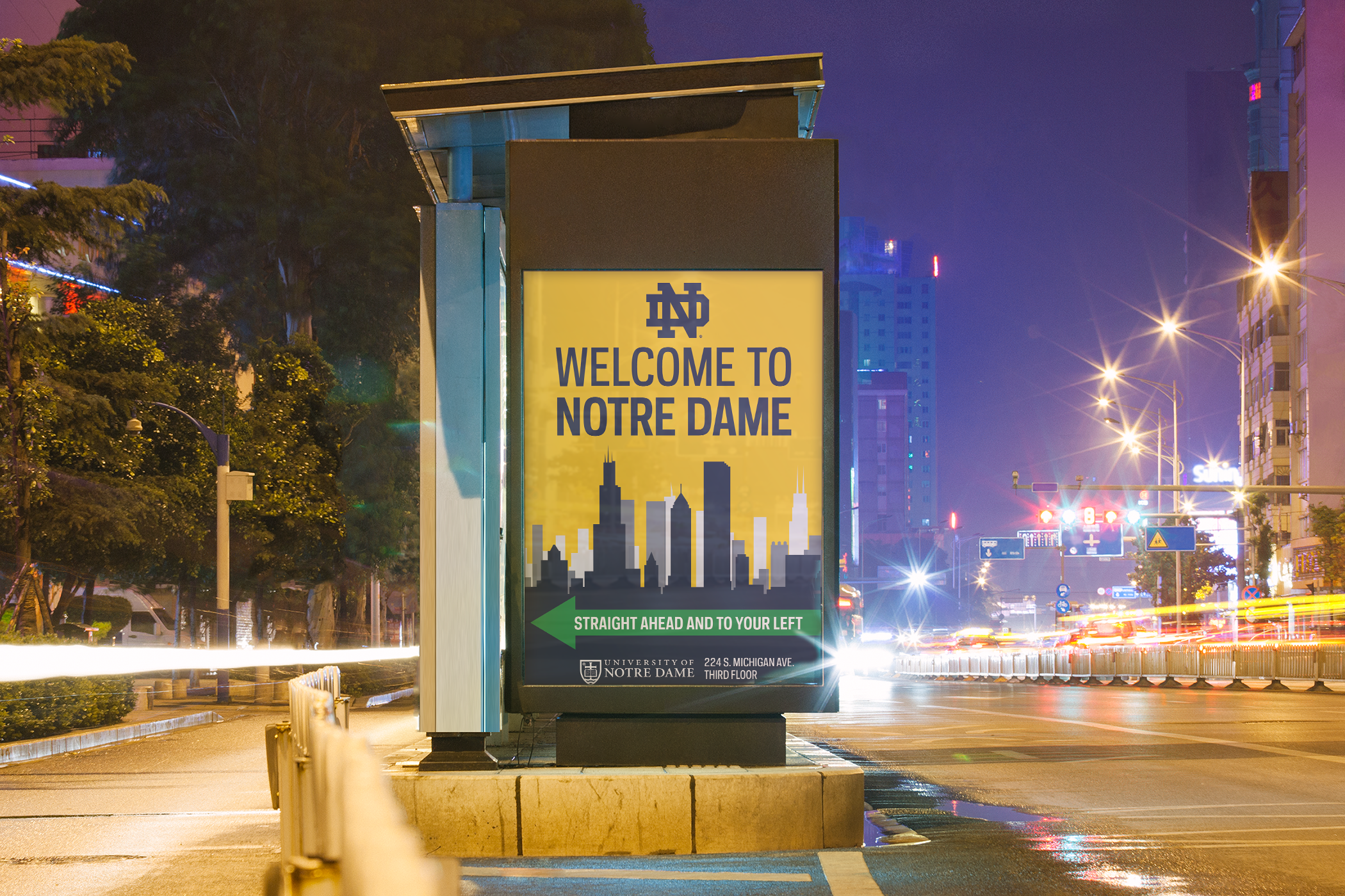 Notre Dame Mendoza School of Business case study with OOH ad sample