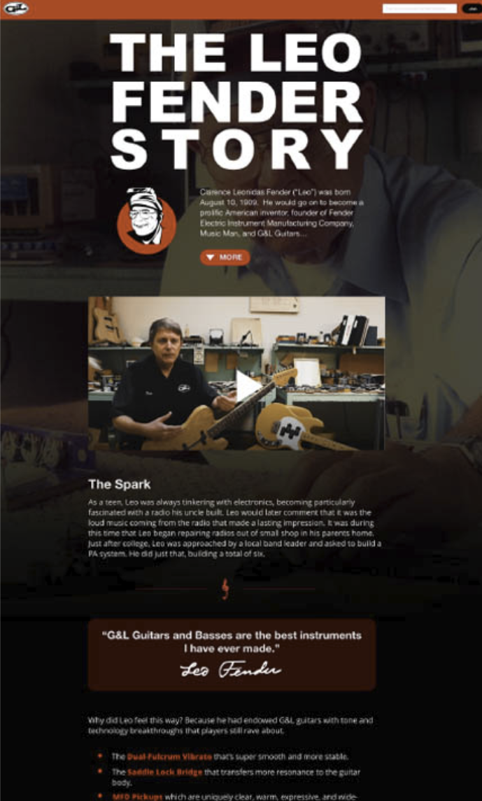 Landing page - deepening the story beyond the ads