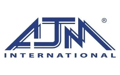 AJM International logo in blue text on a white background.