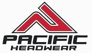Pacific Headwear logo featuring stylized mountain design in red and black