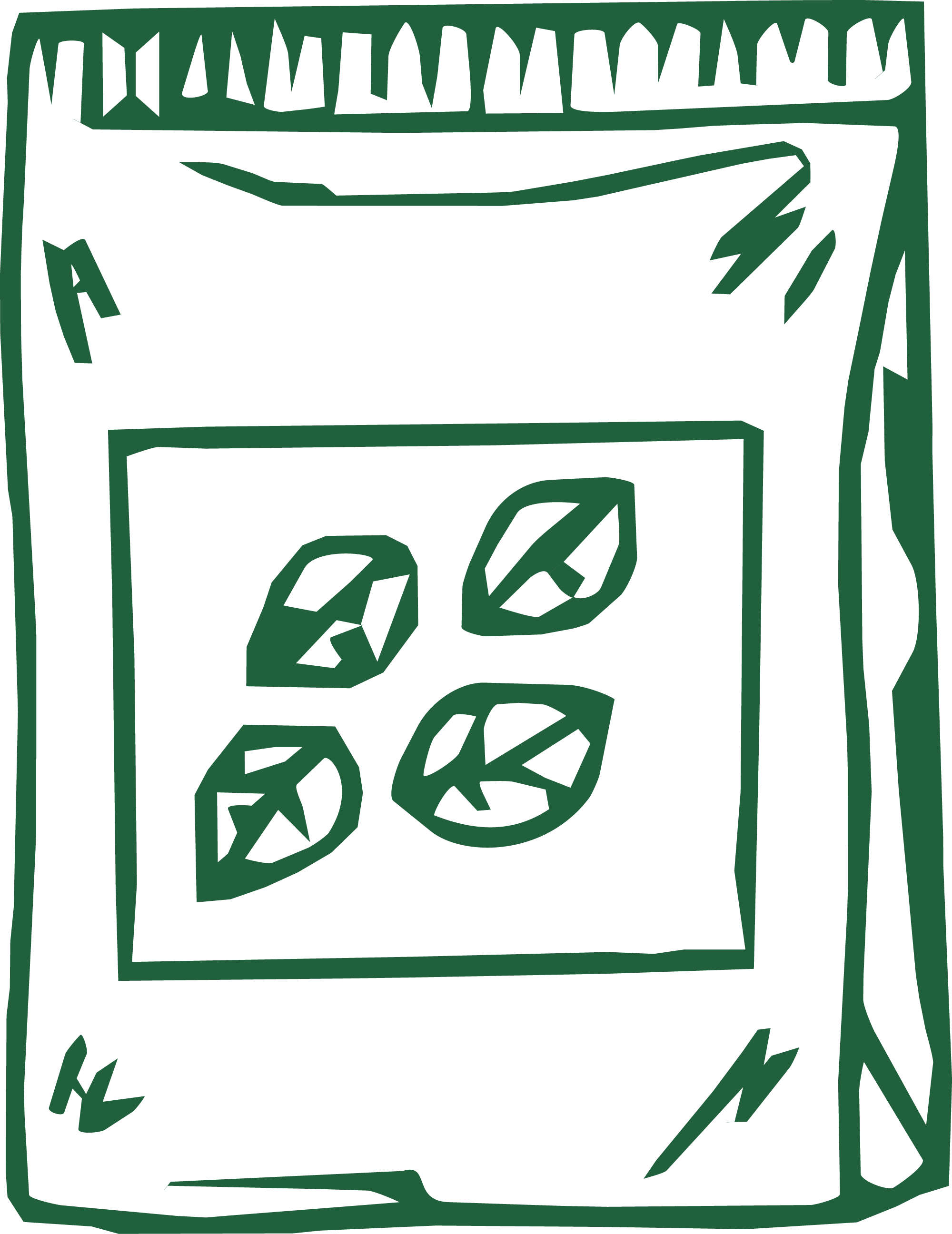 Line drawing of a seed packet