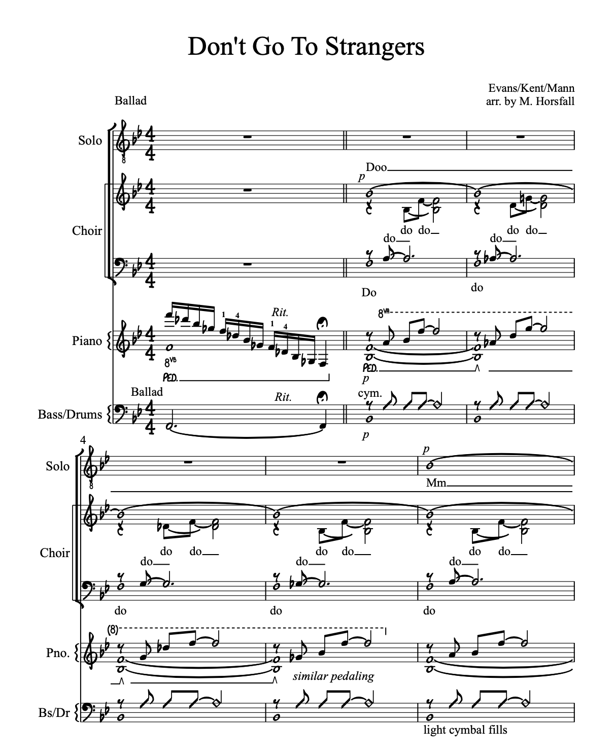 "Don't go to Strangers" Jazz Choir Vocal Arrangement with Trio- DIGITAL DOWNLOAD