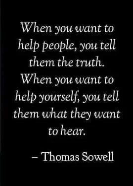 Quote by Thomas Sowell about honesty and helping others, displayed on a black background with white text.