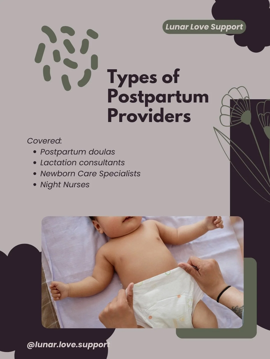 ✨ Types of Postpartum Providers✨ 

Lets chat about who is best to hire for your family! I know it can get confusing, so feel free to continue to my blog post (linked in bio) for more information. For repeat parents, I&rsquo;d like to know:

✨ Who did