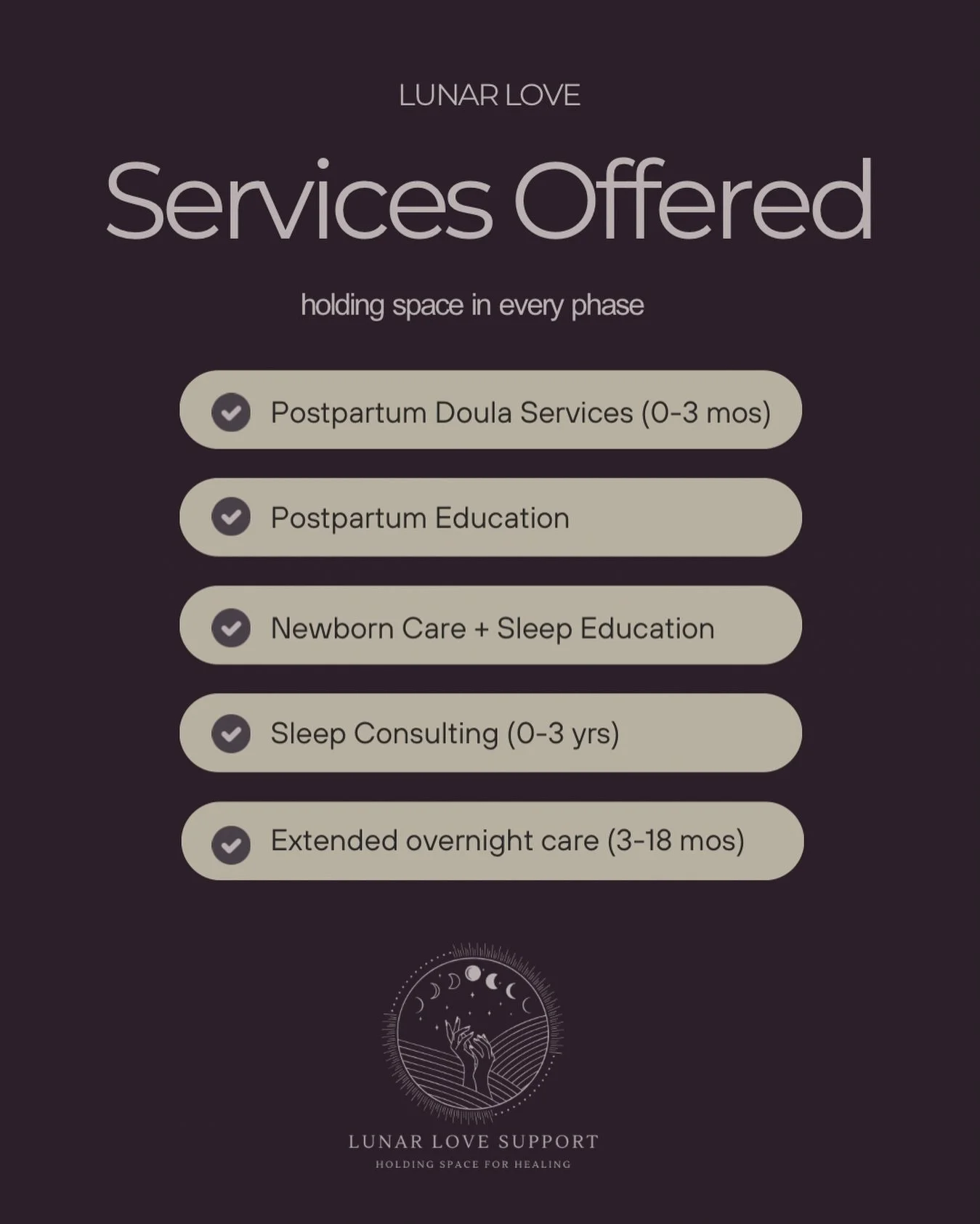 ✨ 2026 Service Menu ✨

So happy to be sharing my 2026 service menu! Please stay tuned for my quarterly availability for in-person care and classes! 

#doula #postpartumcare #newborncare #sleepconsultantuk #newbornsleep