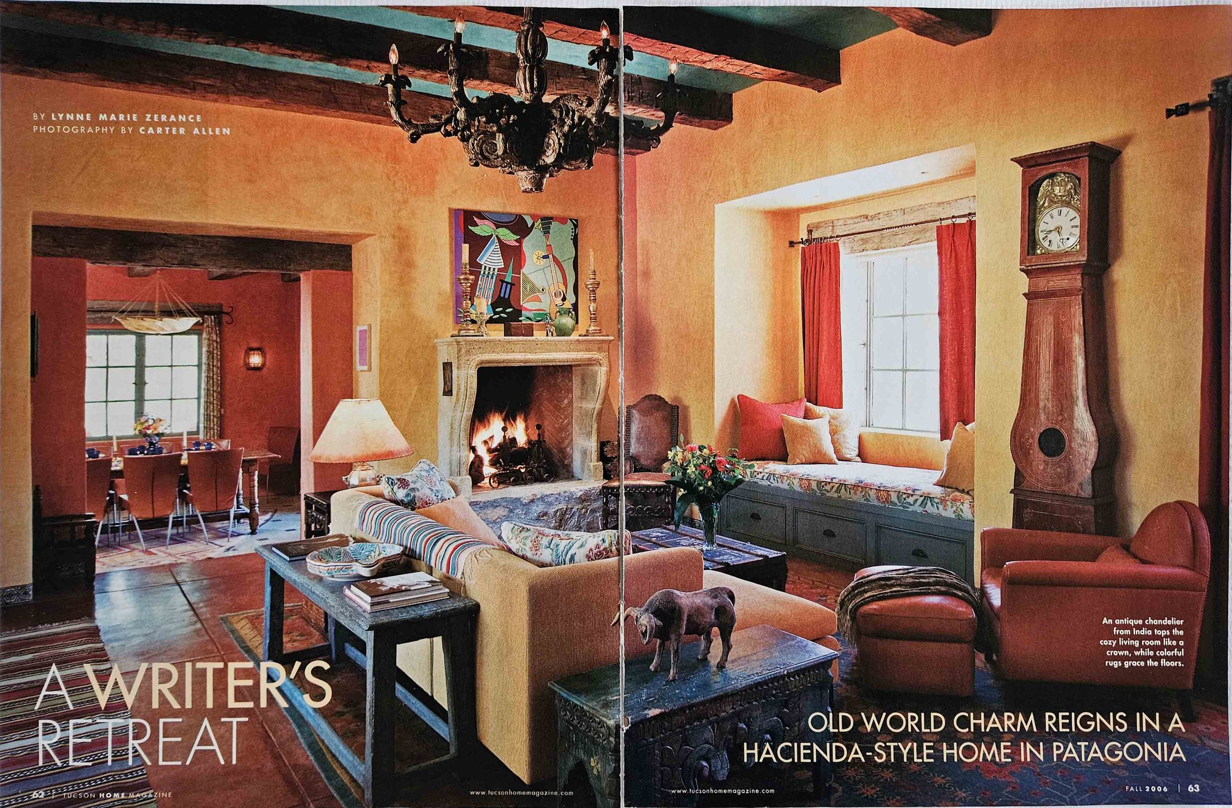 Tuscon Home Magazine | “A Writer’s Retreat,” written by Anne Marie Zerance, photography by Carter Allen. Fall 2006.