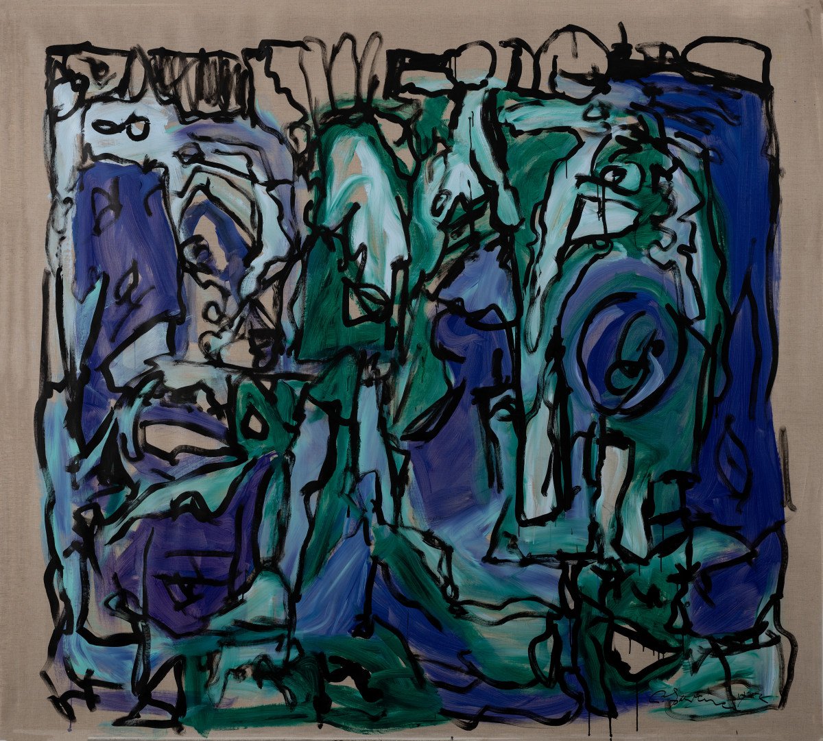 Poor Robbins, 2022, Acrylic on Canvas, 86 1/2 x 94 inches (CL.1787)