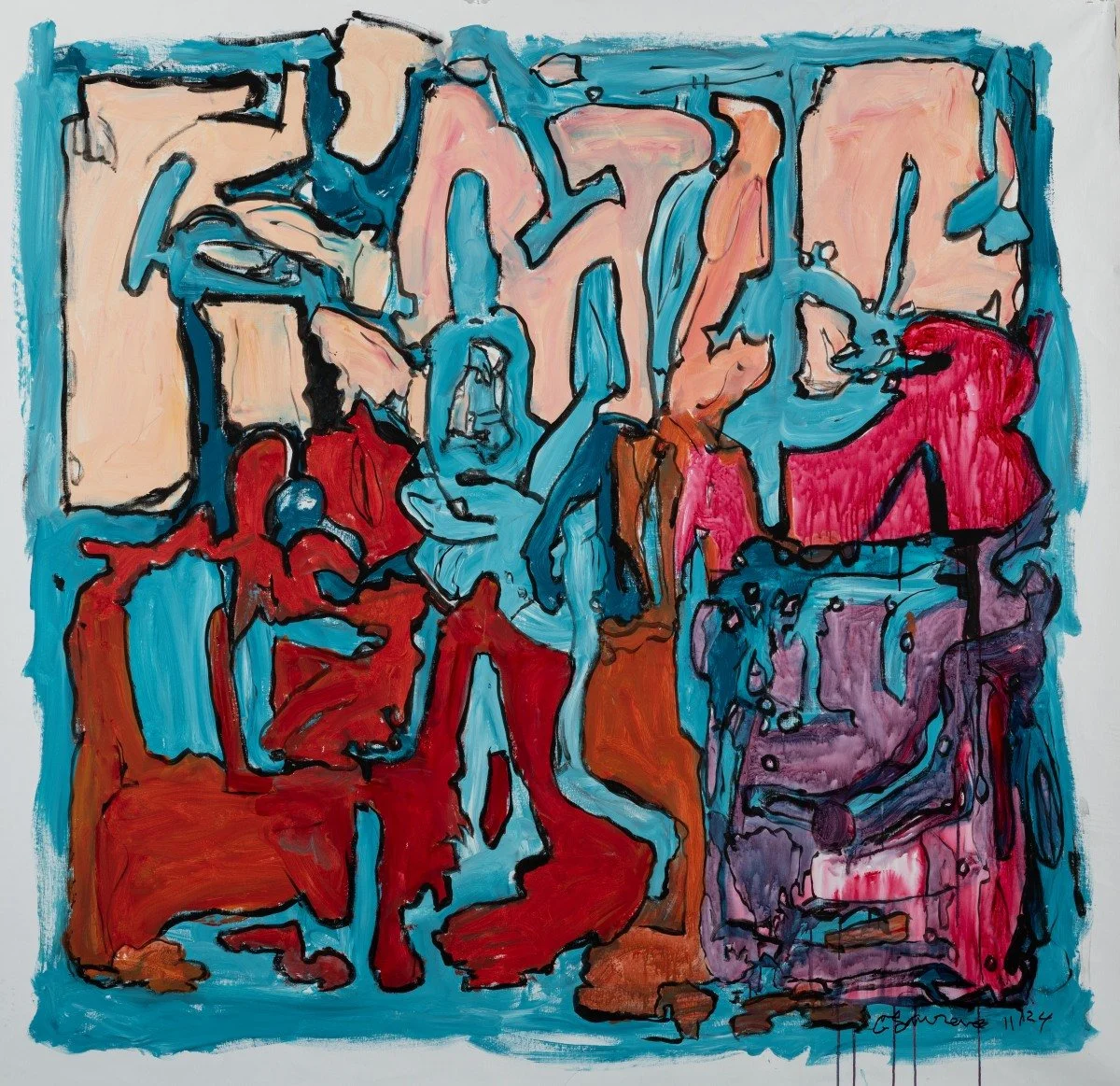 Untitled, 2024, Acrylic on canvas, 75 x 75 1/2 inches (CL.1913)