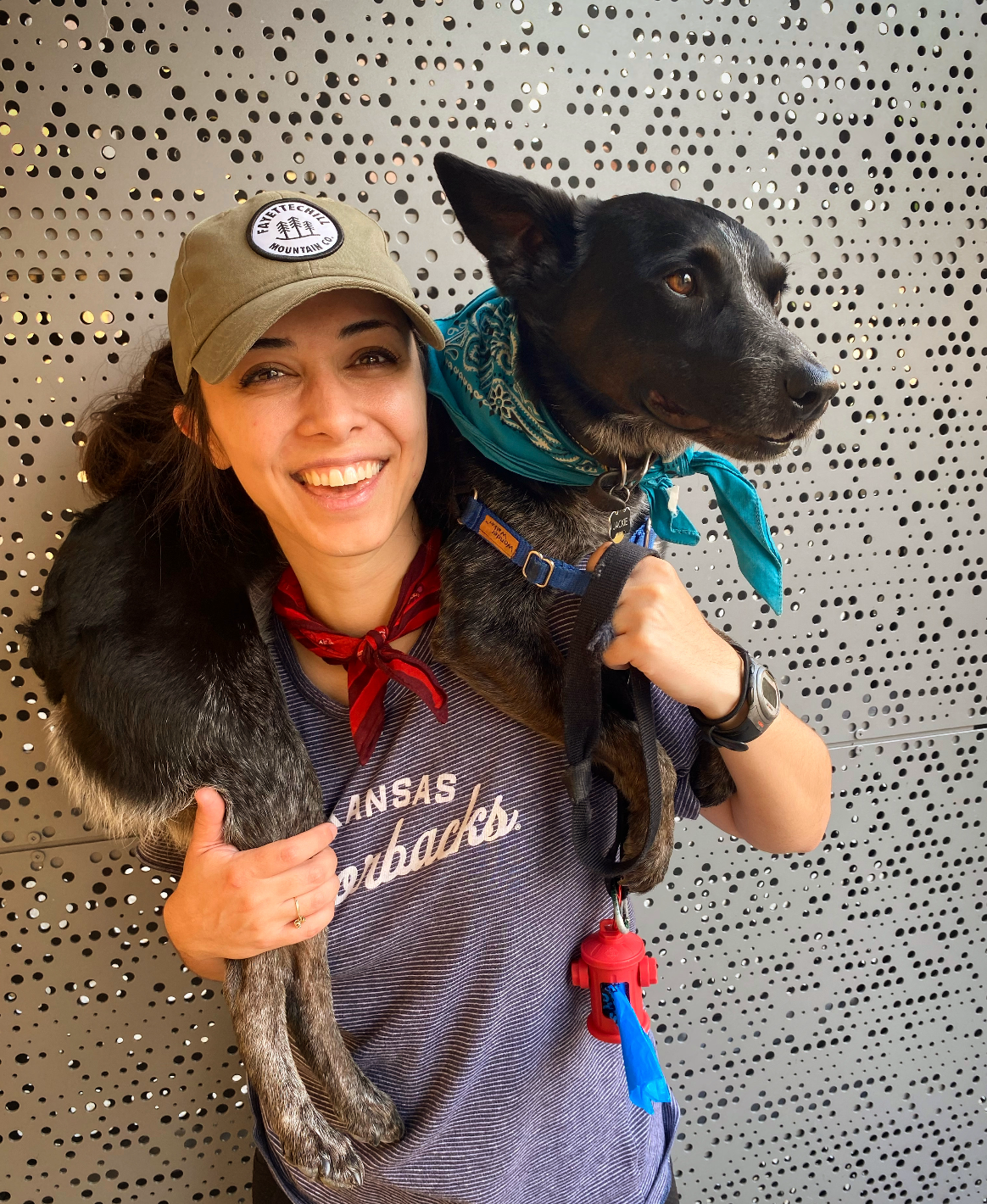 Dr. Jill Thomason, at-home euthanasia vet of the East Bay with her beloved dog Jackie posing for a picture.