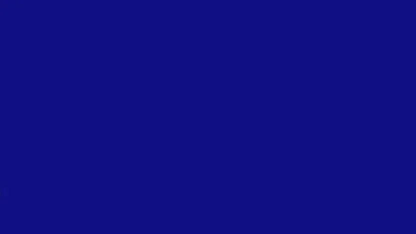 Blue background with white text that says, 'What is in this image? Respond in American English.'