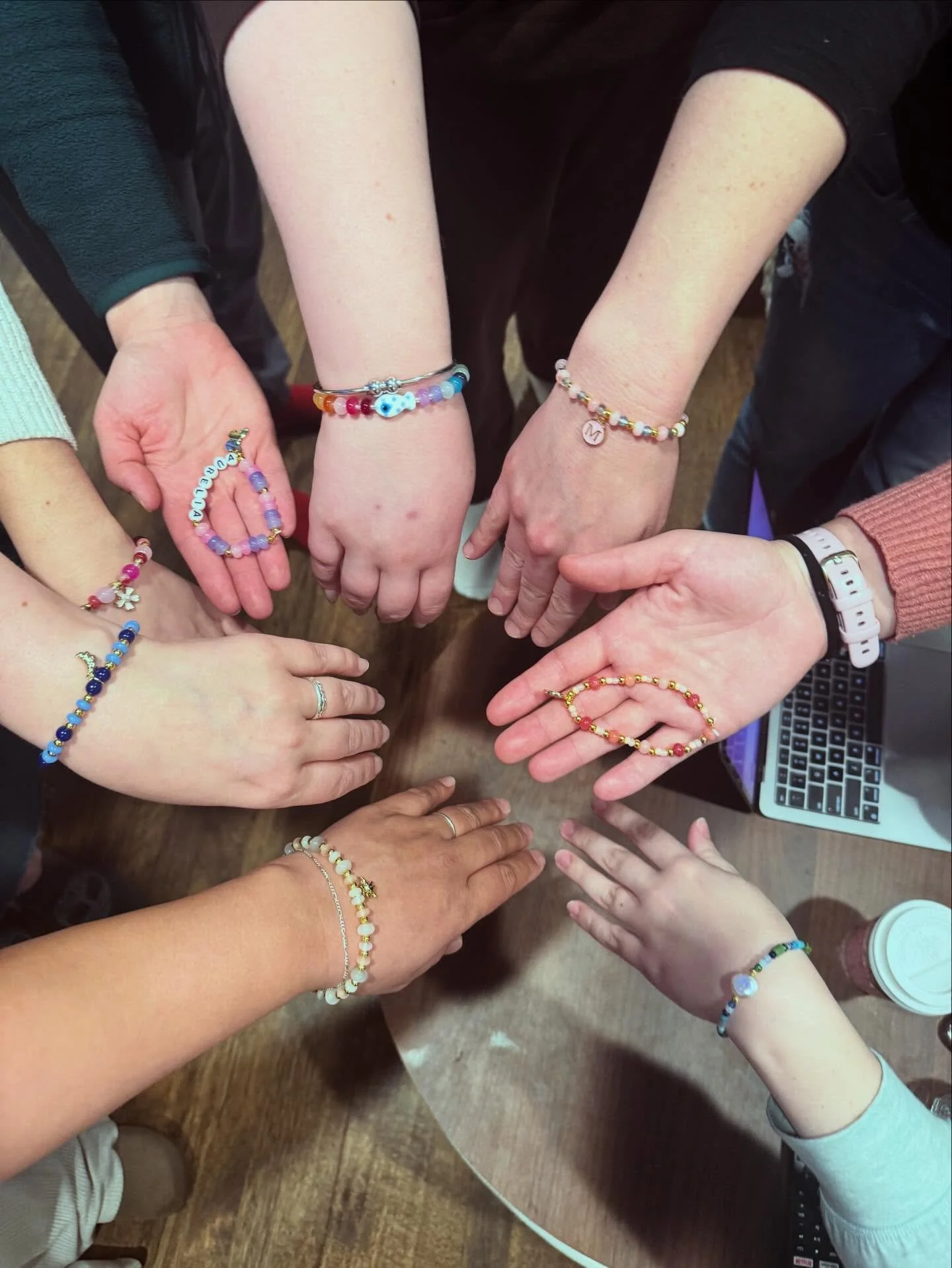Book Club bead party! It was so fun doing a little belated &ldquo;Galentine&rsquo;s&rdquo; bracelet making with this hilarious group last night. I love how everyone&rsquo;s bracelets turned out so beautiful and so different. Thanks again for having m