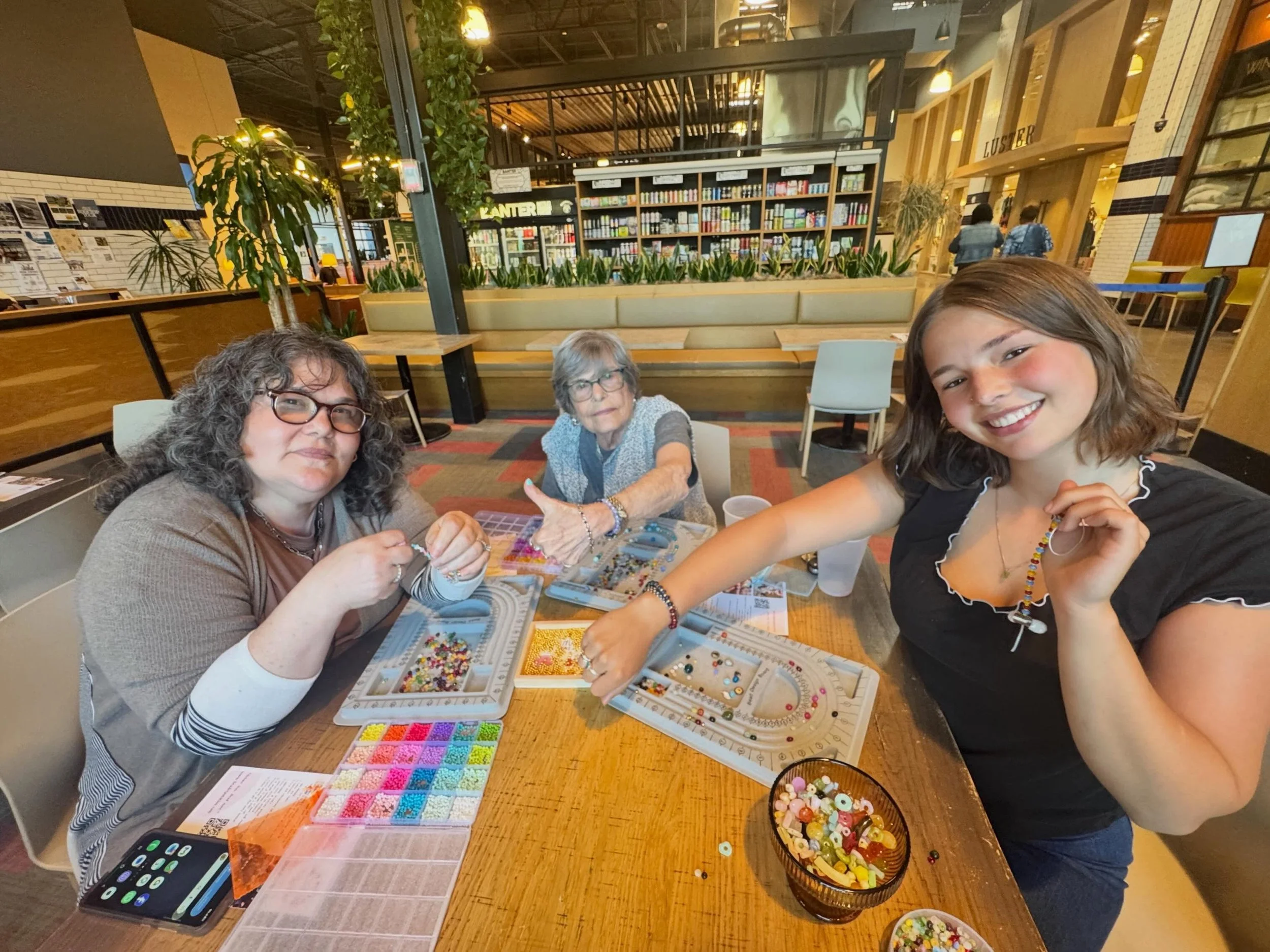 It was a family affair at tonight&rsquo;s bead party @thevanakendistrict &hellip;sisters and moms and granddaughters all had a blast making some stunning bracelets! Just goes to show&hellip;beads are for every generation! 🧿🪬🧿🪬