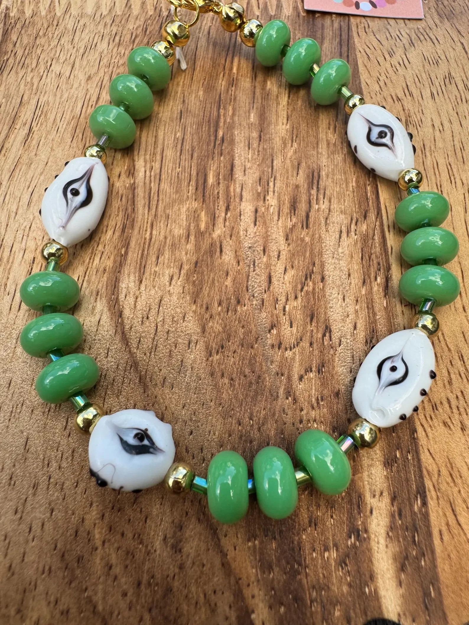 Glass Rondelle Evil Eye Bracelet