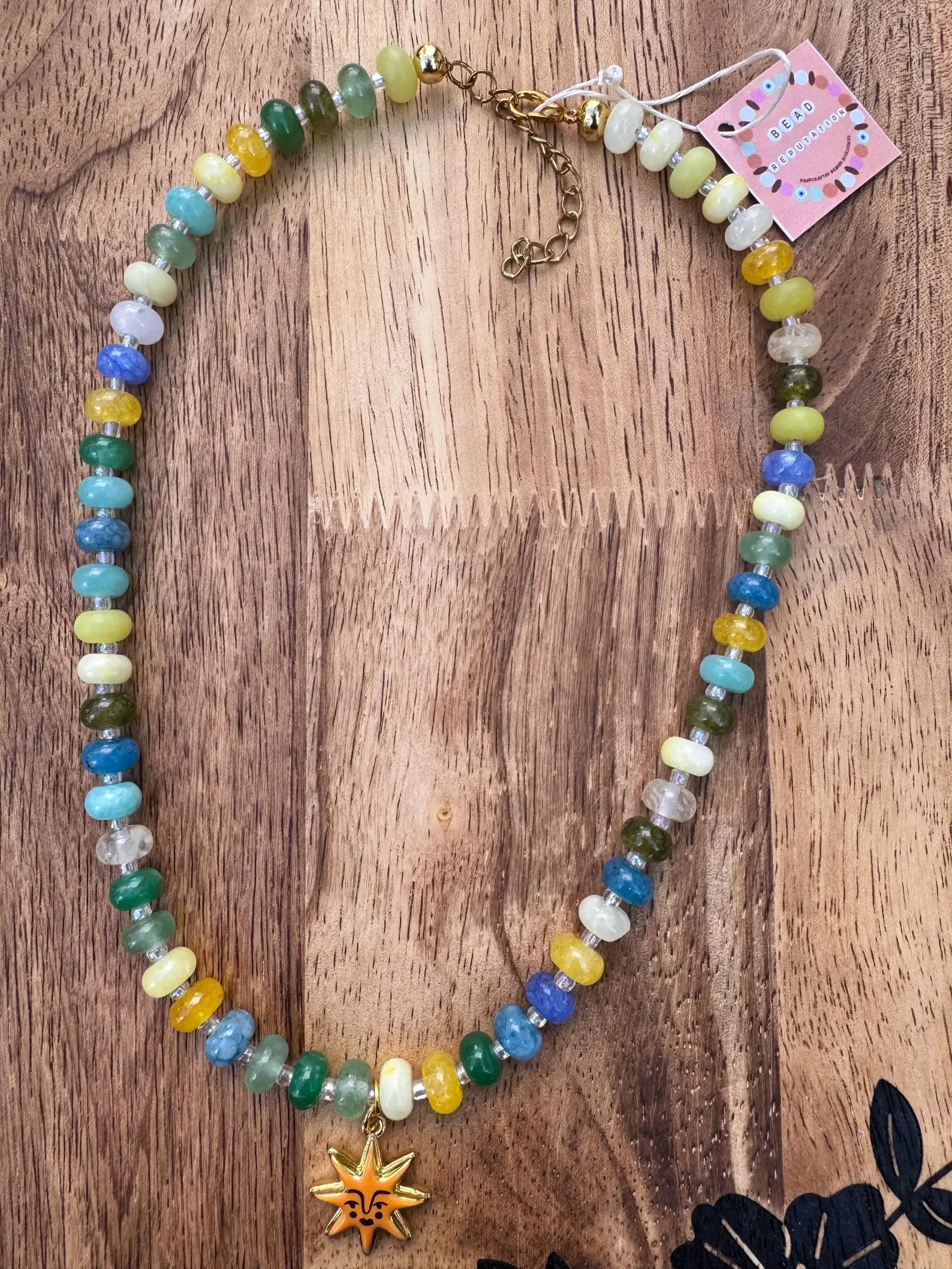 Glass Rondelle Sunshine Necklace