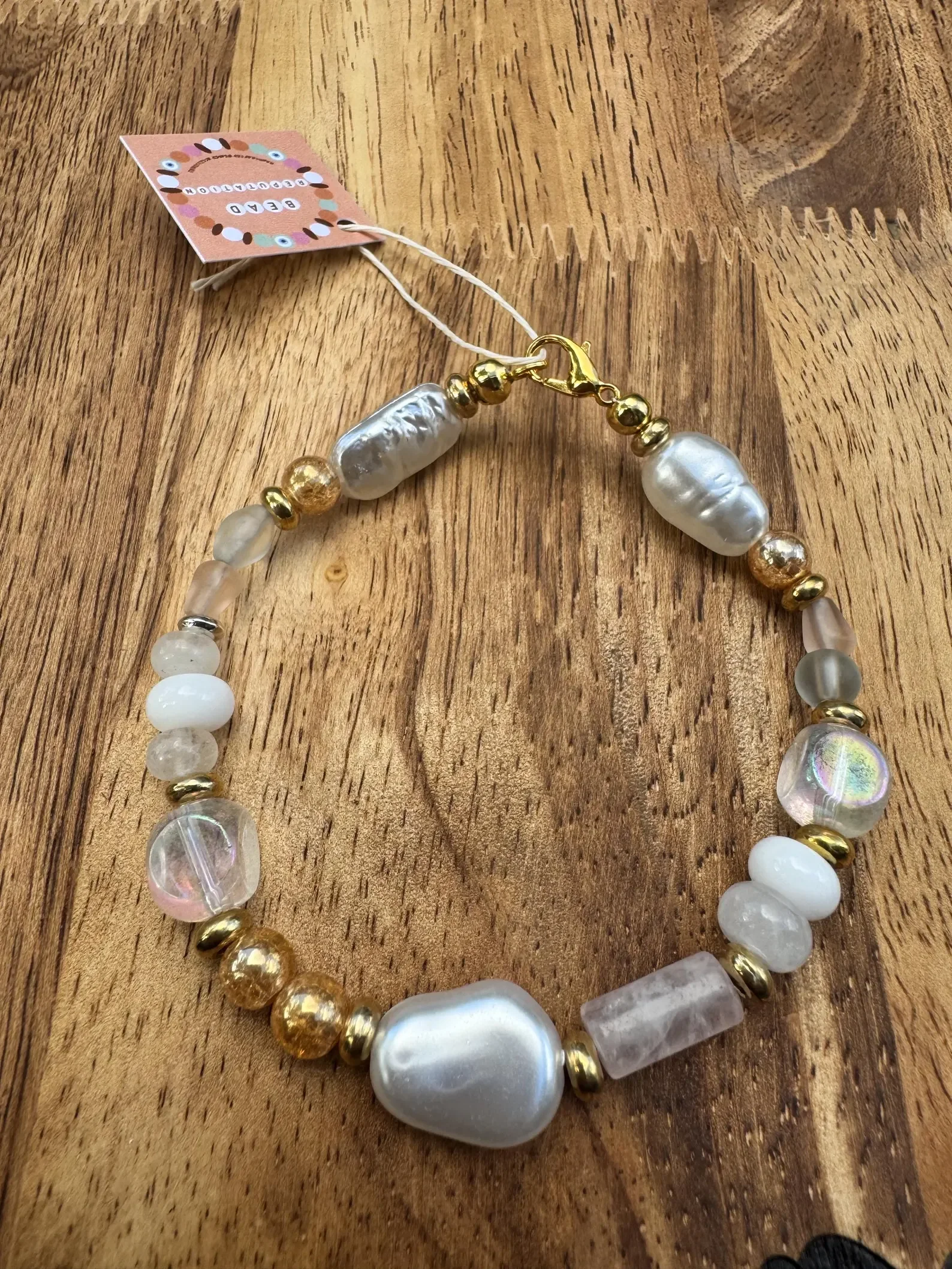 Glass and Pearl Bracelet