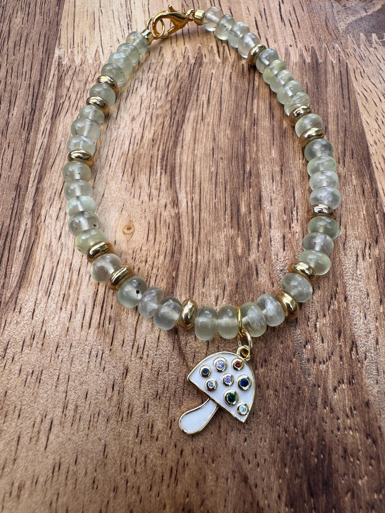 Prehnite Mushroom Bracelet