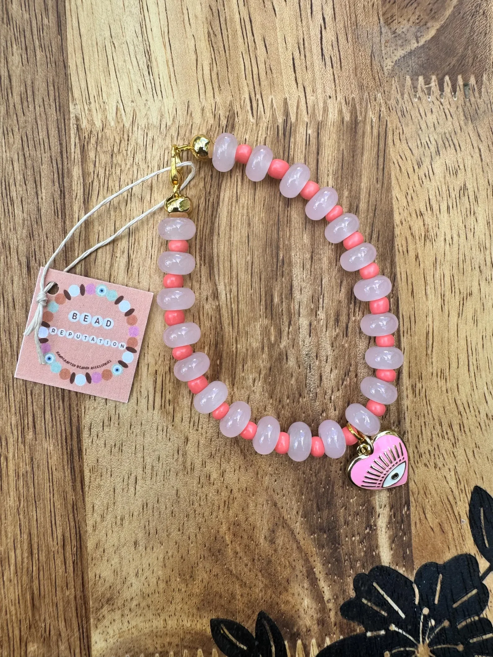 Glass Rondelle Evil Eye Bracelet