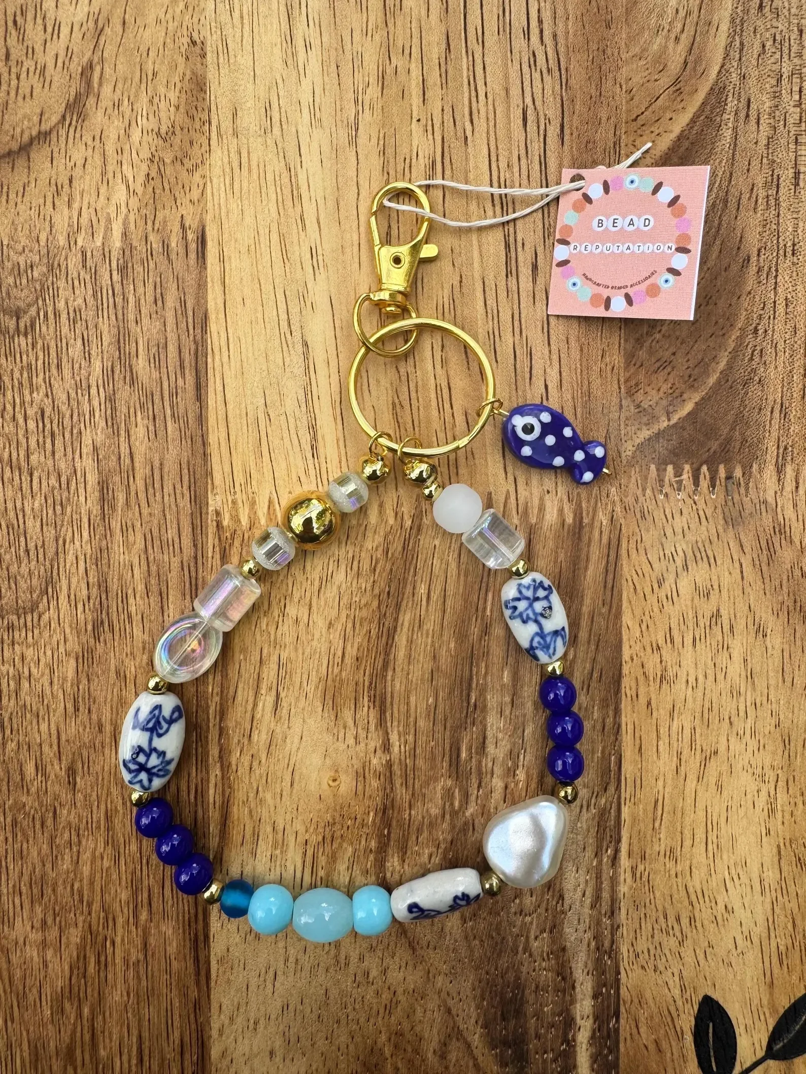 Fish and Floral Bag Charm