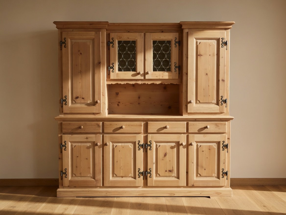 Hölzerner Küchenschrank mit mehreren Schränken und Schubladen