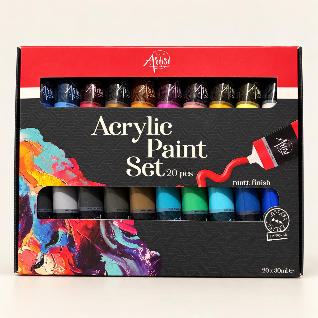 Creative Artist Acrylic Paint Set — 20 × 30 ml, Matt Finish
