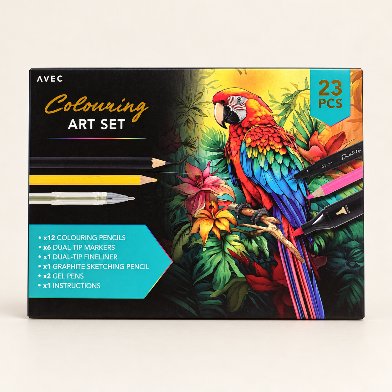 AVEC Colouring Art Set — 23 Piece Set