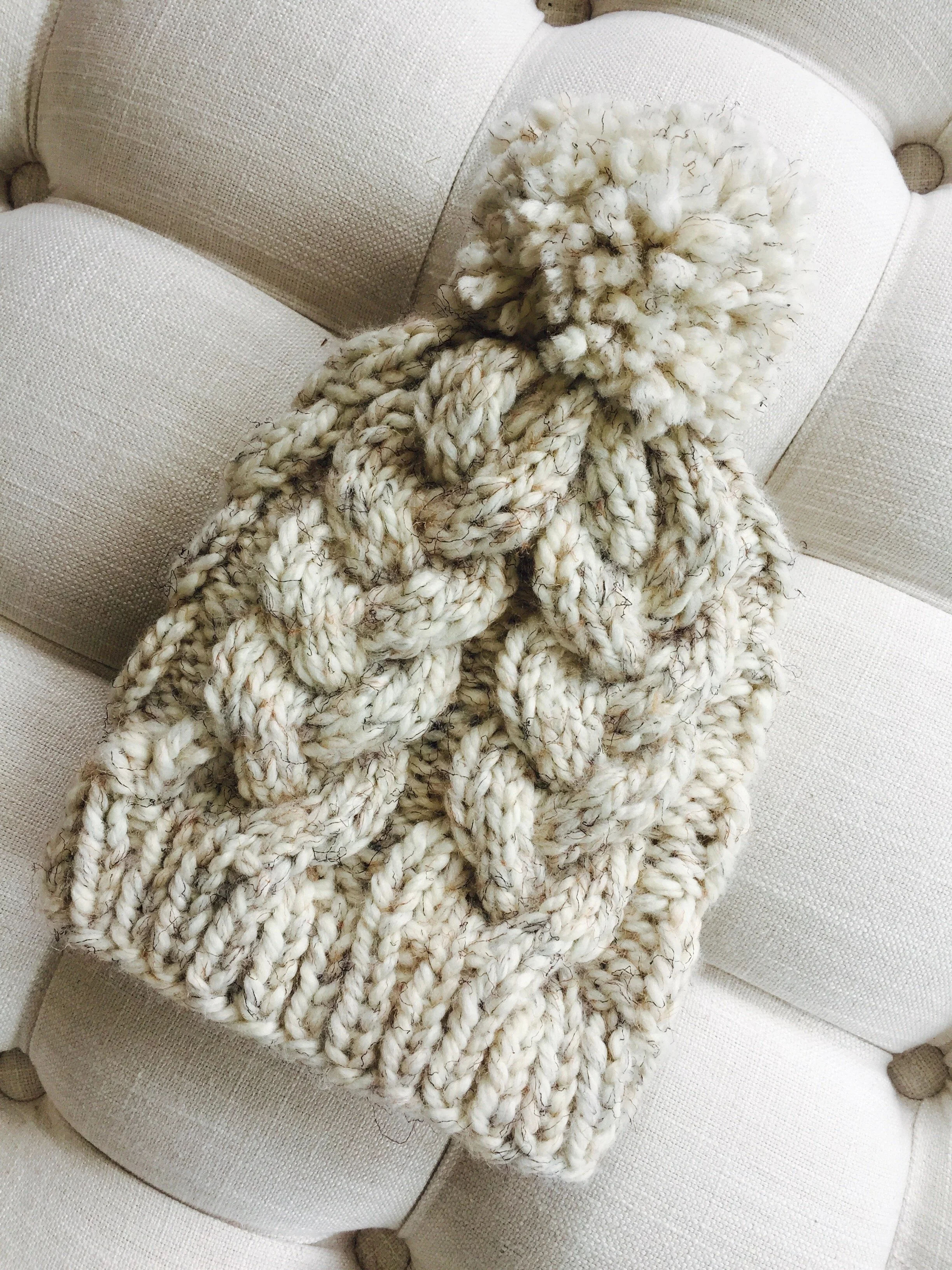 Knit Cable Hat Easy Pattern + Tutorial