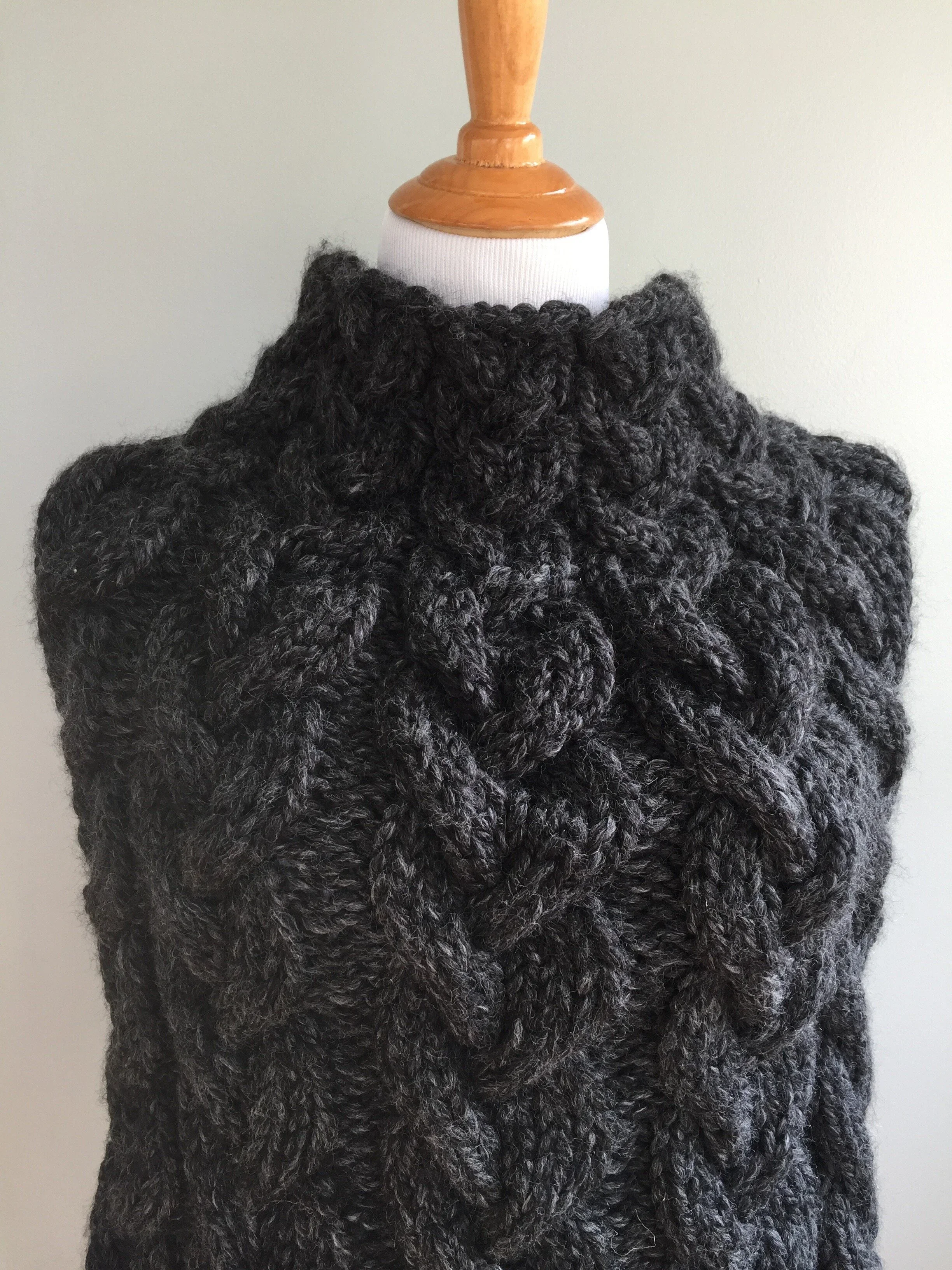 Knit Cable Poncho Knitting Pattern