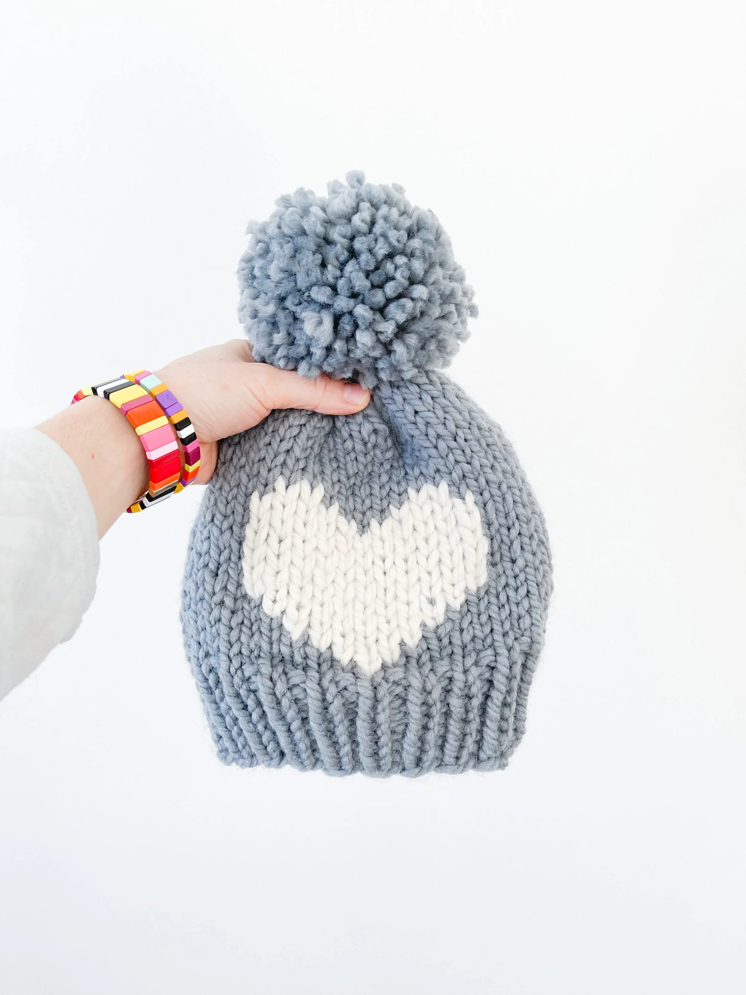 Chunky Knit Heart Hat Knitting Pattern