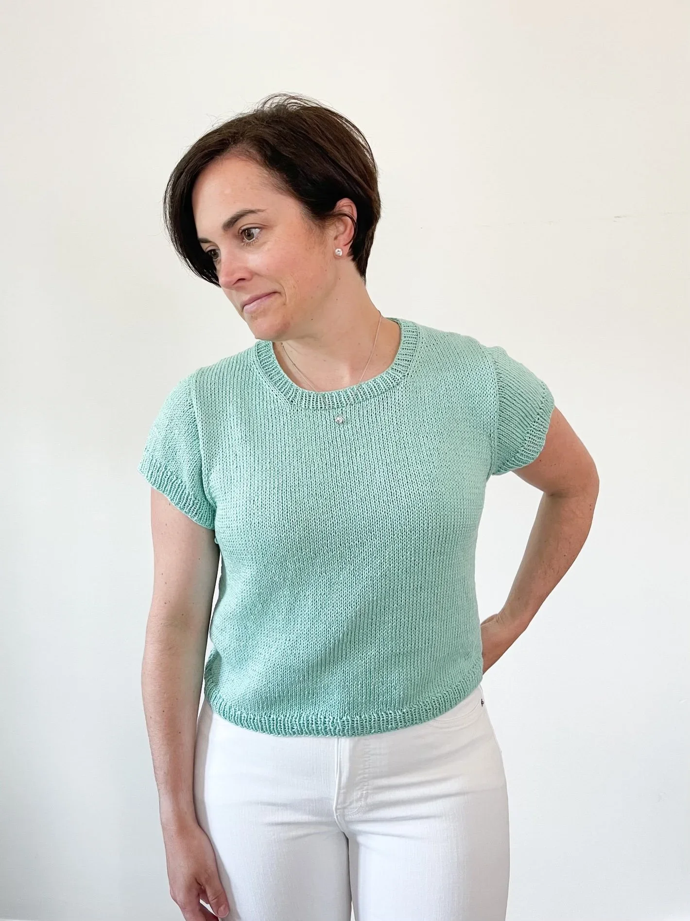 Classic T-Shirt Sweater Knitting Pattern | The Brightbay Tee
