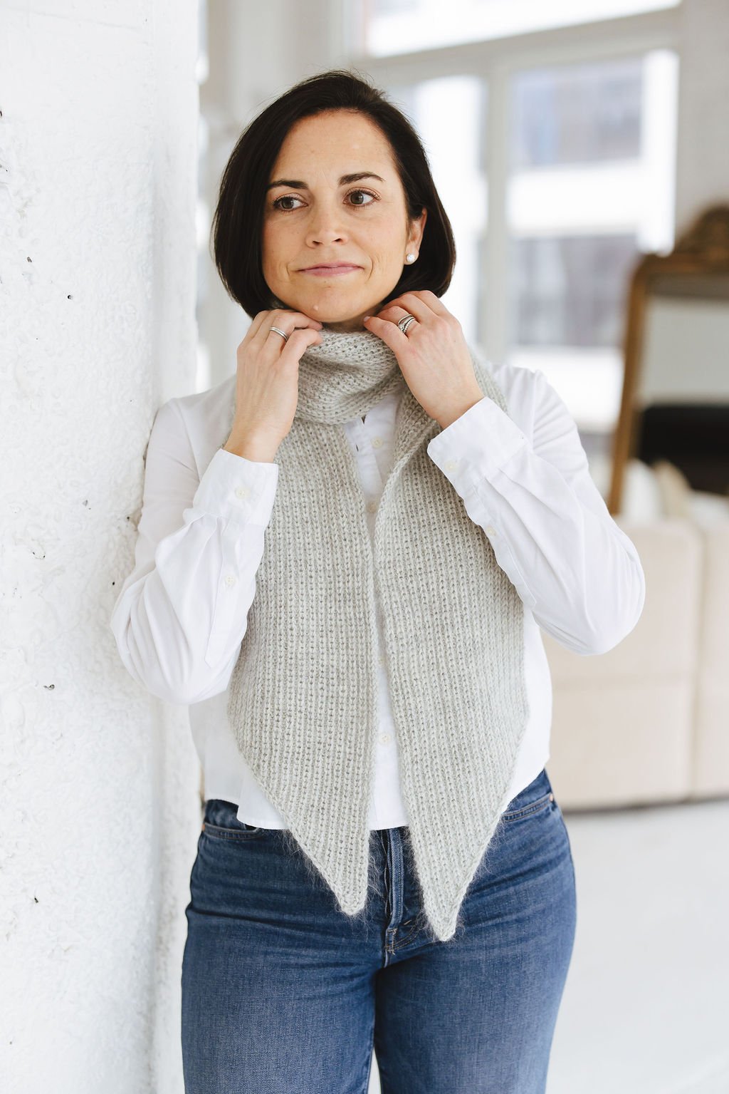 Half Fisherman’s Rib Tapered Scarf Knitting Pattern | Haven Harbor Scarf