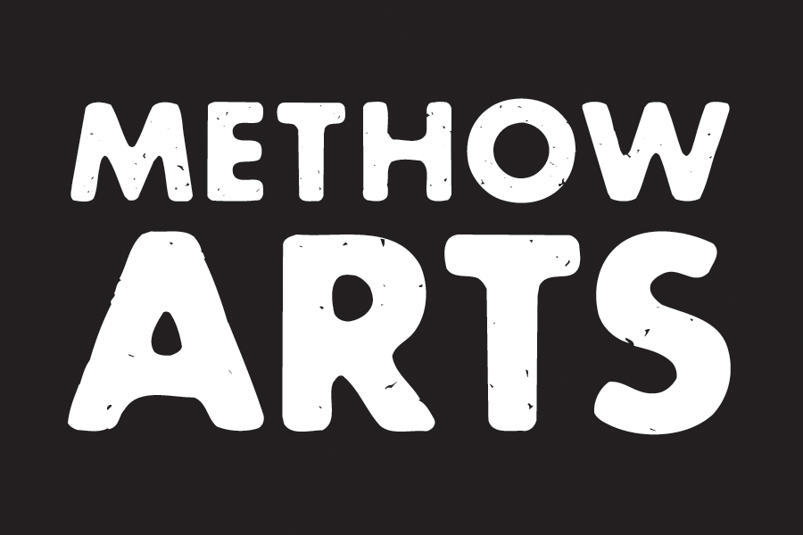 Text on a black background reading 'Methow Arts' in bold, white, slightly distressed font.