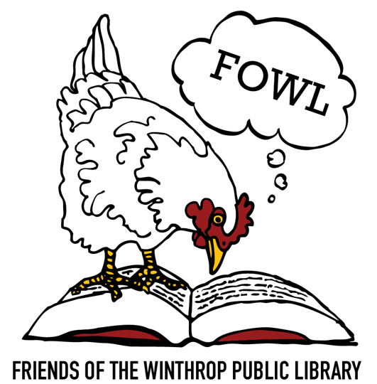 A black and white illustration of a turkey with a speech bubble saying "FOWL" above its head, standing on an open book.