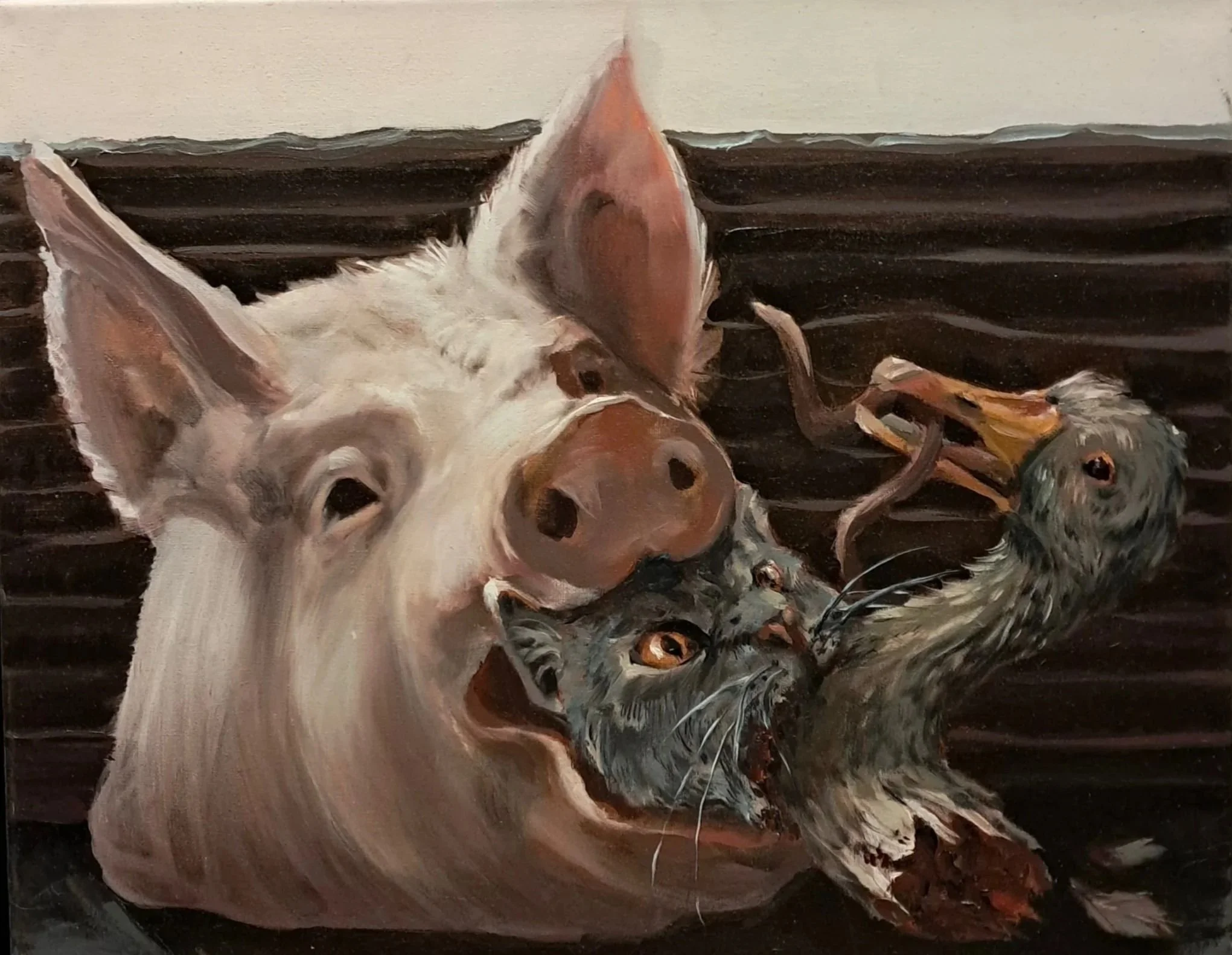 "Food chain" Oil on canvas (40x50) 2023