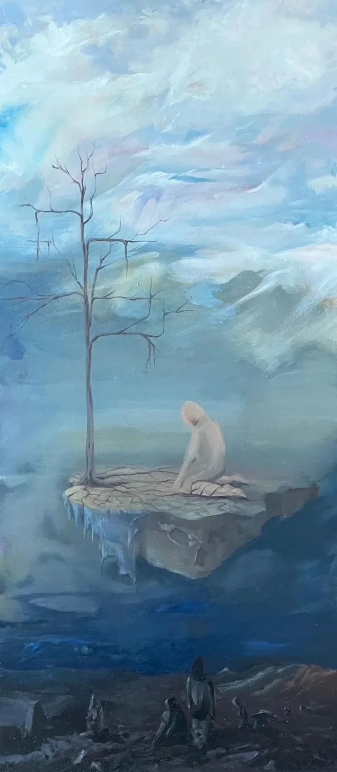 "No title" Oil on wooden board (30x80) 2024