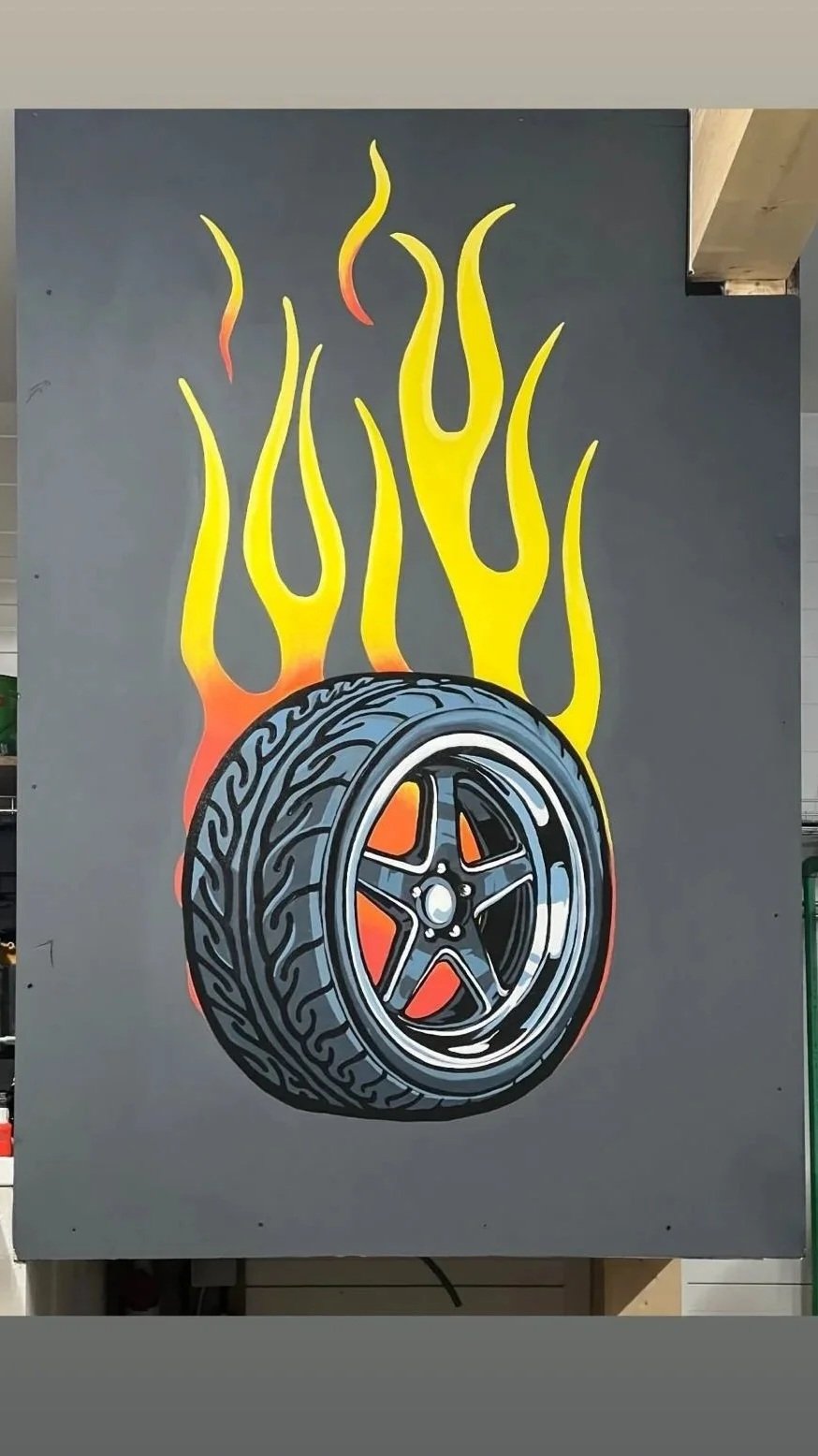 Mural art for repair shop (90x180) 2023