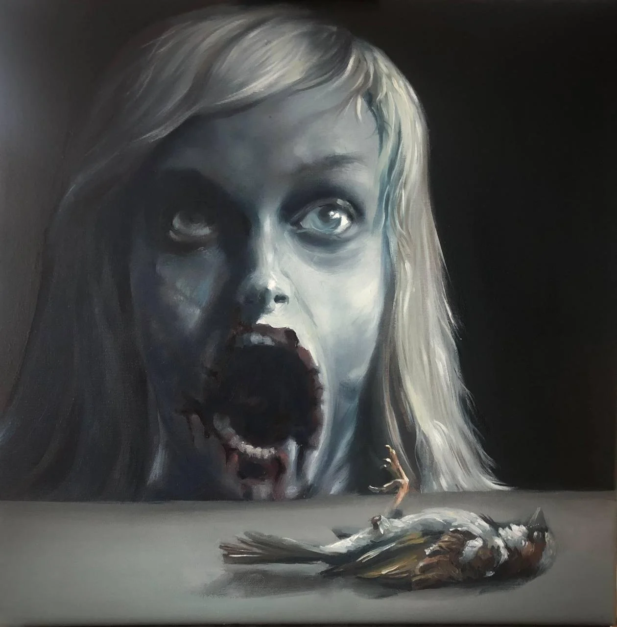 "Sparrow 2" Oil on canvas (40x40) 2021