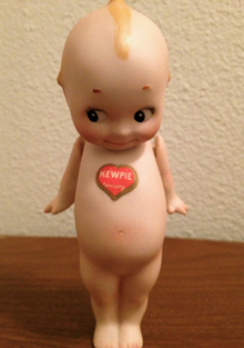 An original German Kewpie doll with heart sticker
Image source: Wikimedia Commons