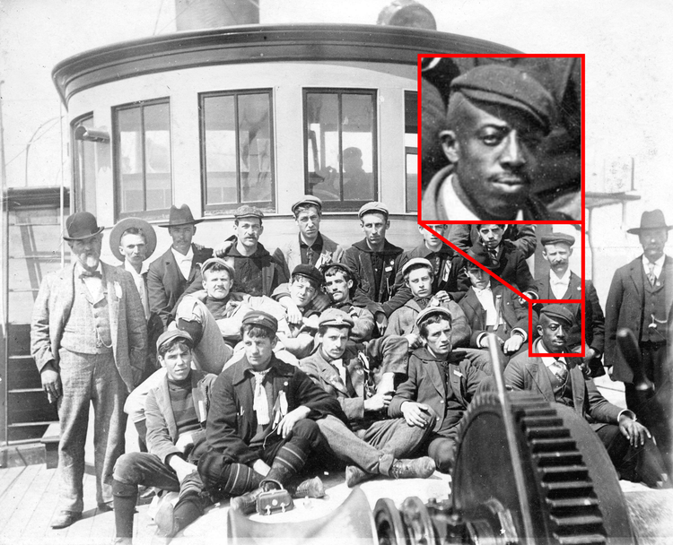 Men on the deck of a boat, Nanaimo, 1898
City of Vancouver Archives, P262.07