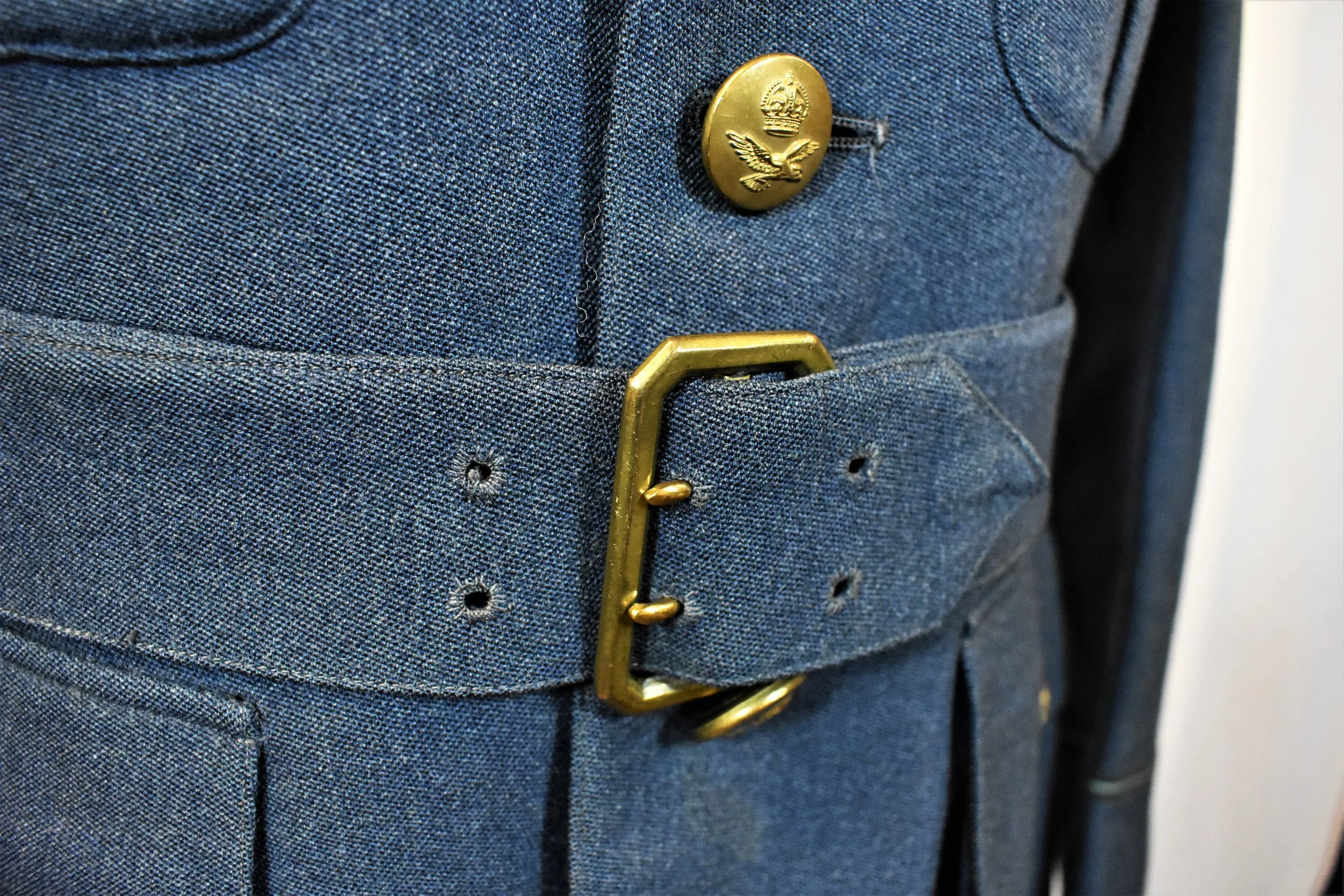 RAF uniform button and belt detail.JPG