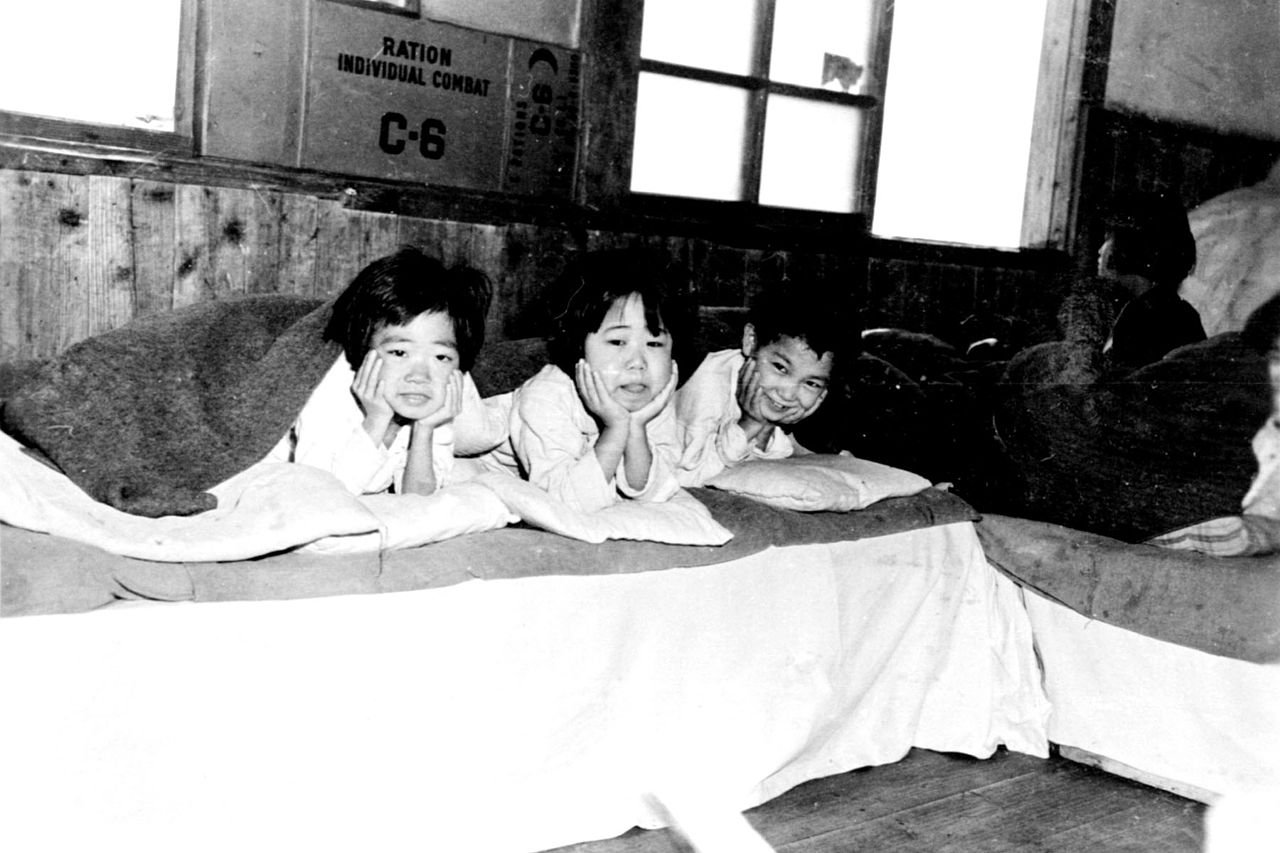 Korean orphans at Jejudo, Korea.