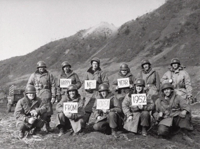 American soldiers celebrate New Years Day, 1952.