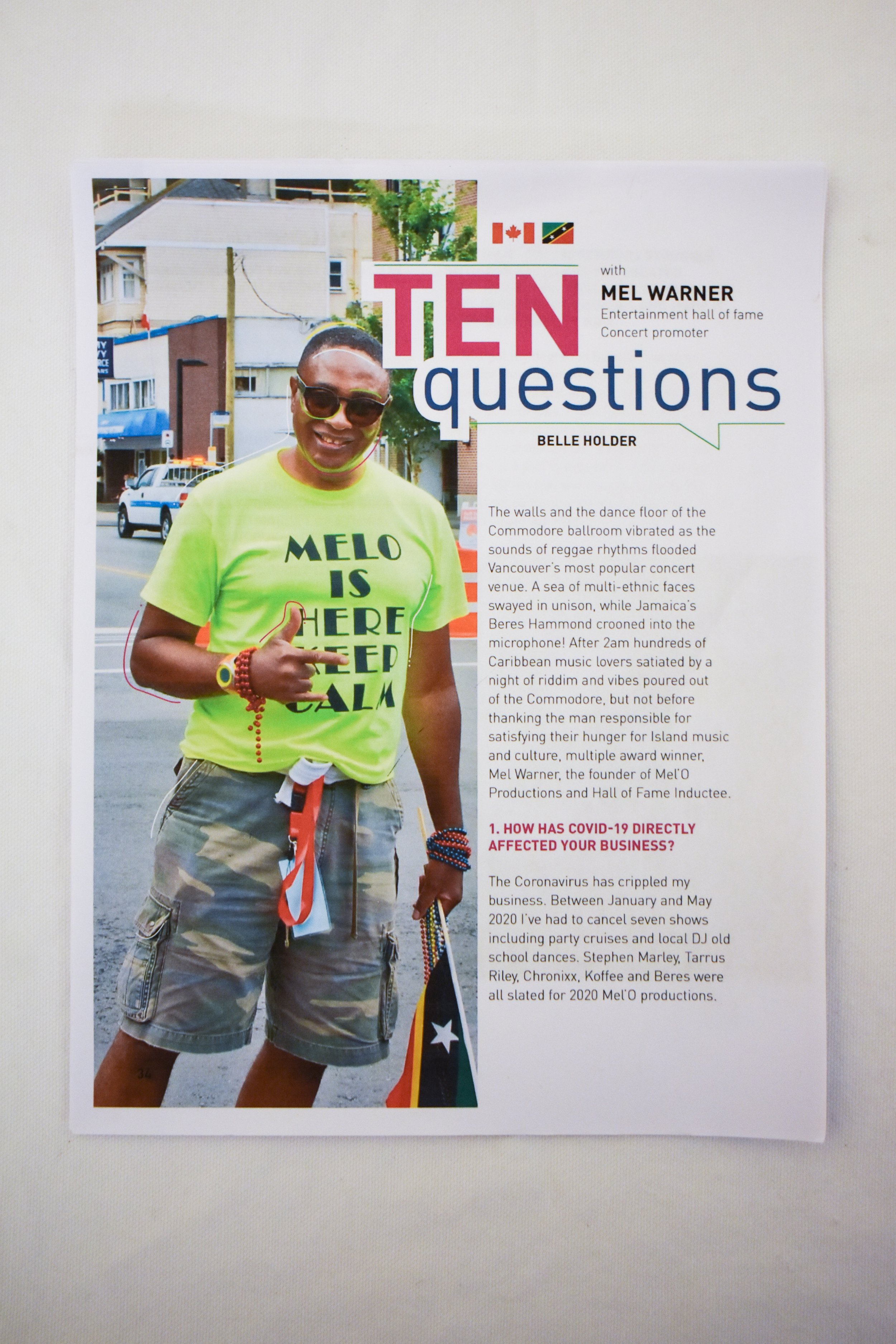 Interview with Mel about the effects of the COVID-19 pandemic on his business as a promoter.