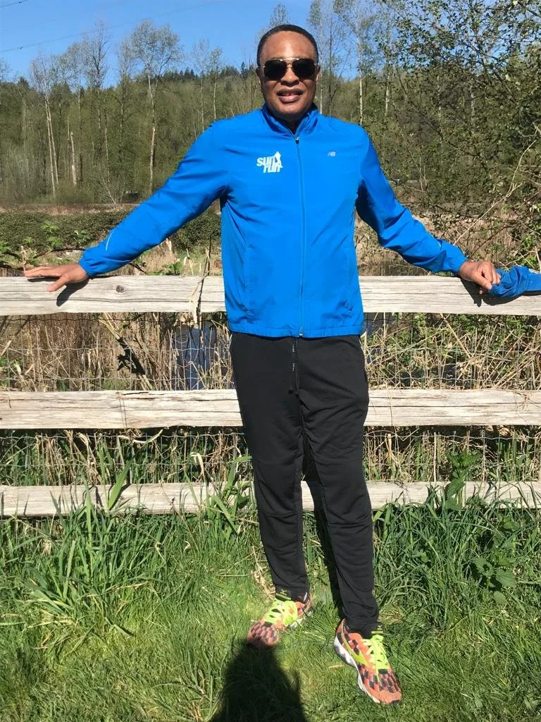 Mel training to run another marathon.