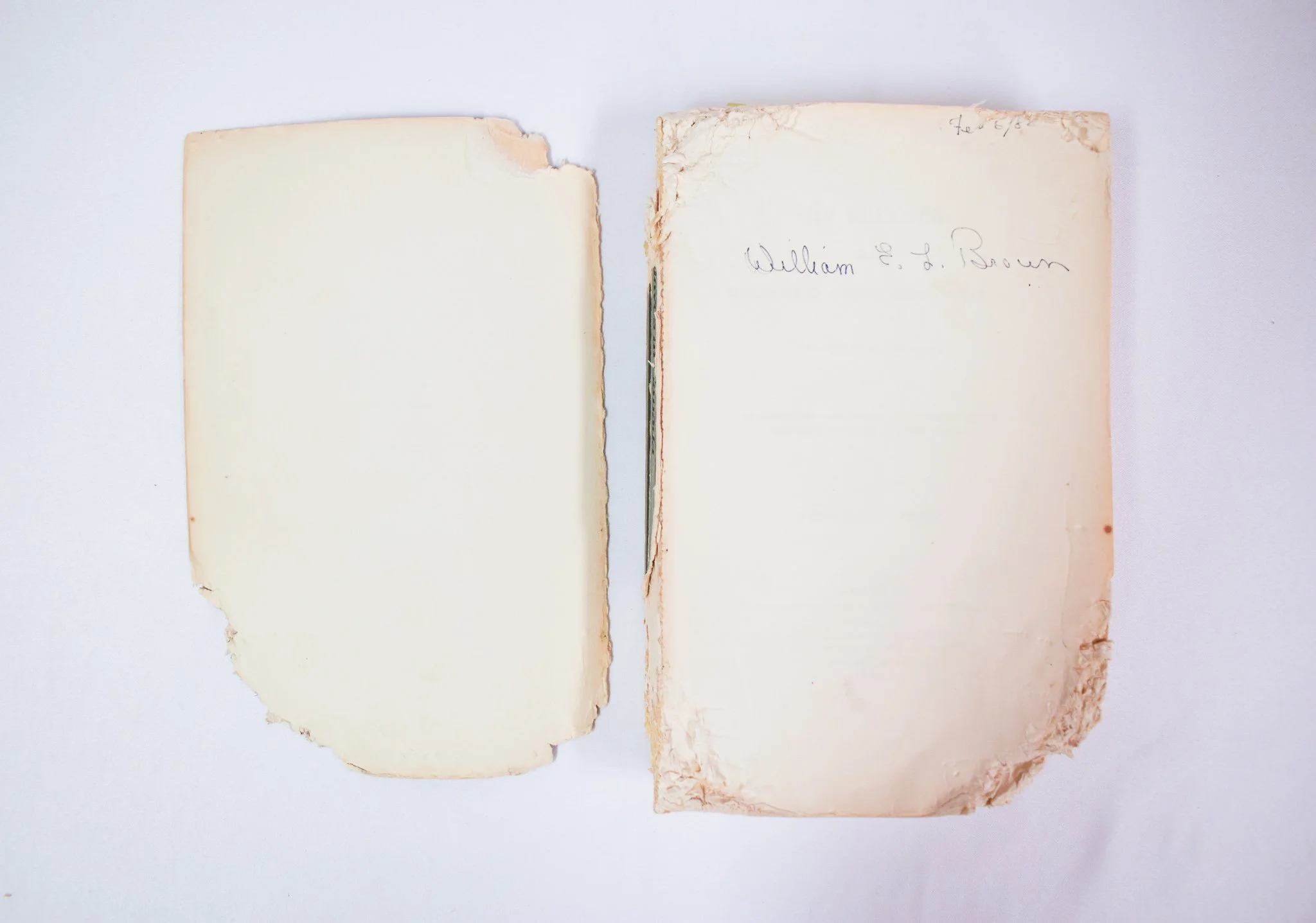 Inside cover of the book, signed by William Brown.