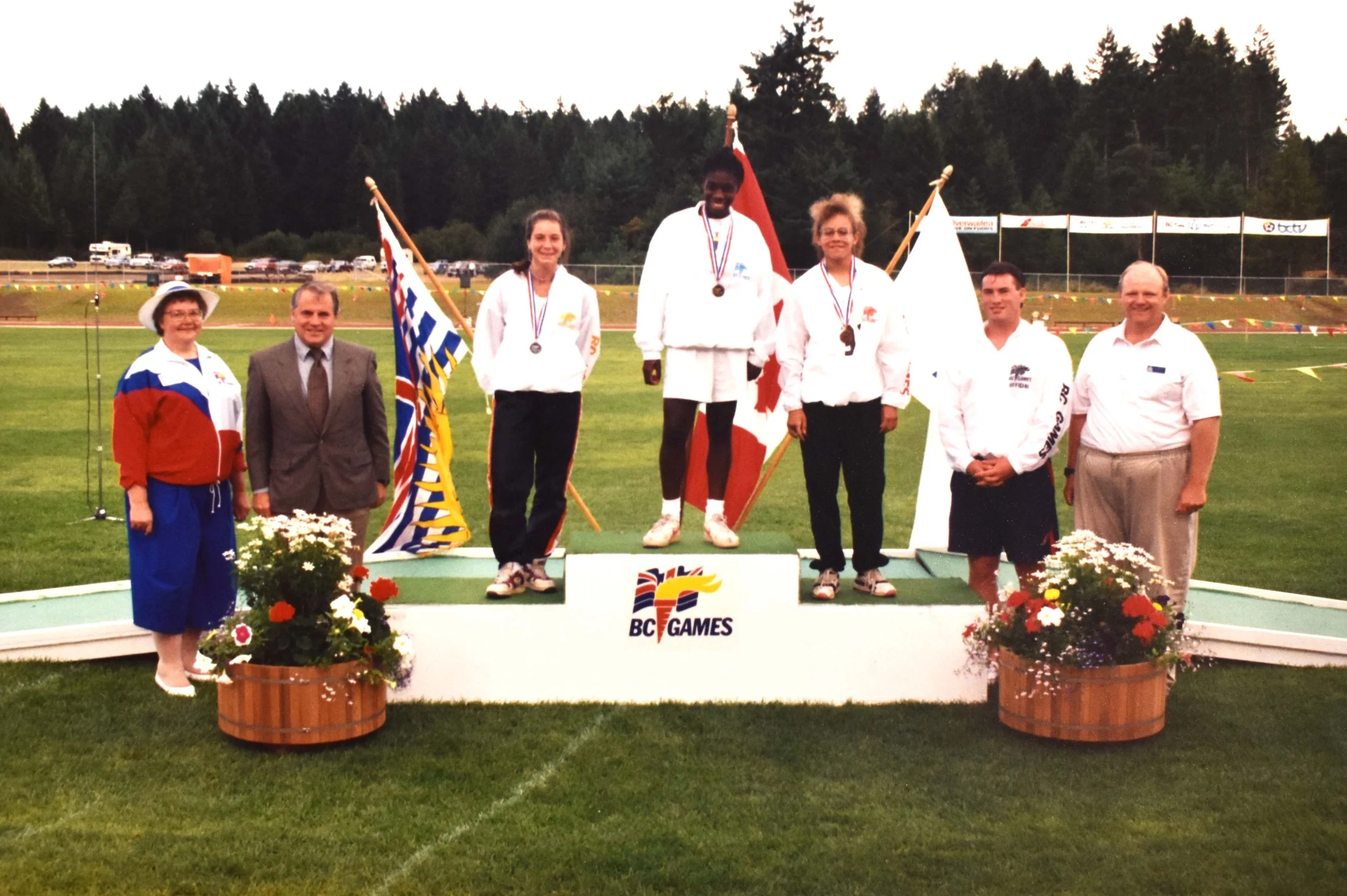 Tricia at the 1991 BC Summer Games after winning the 100m sprint.