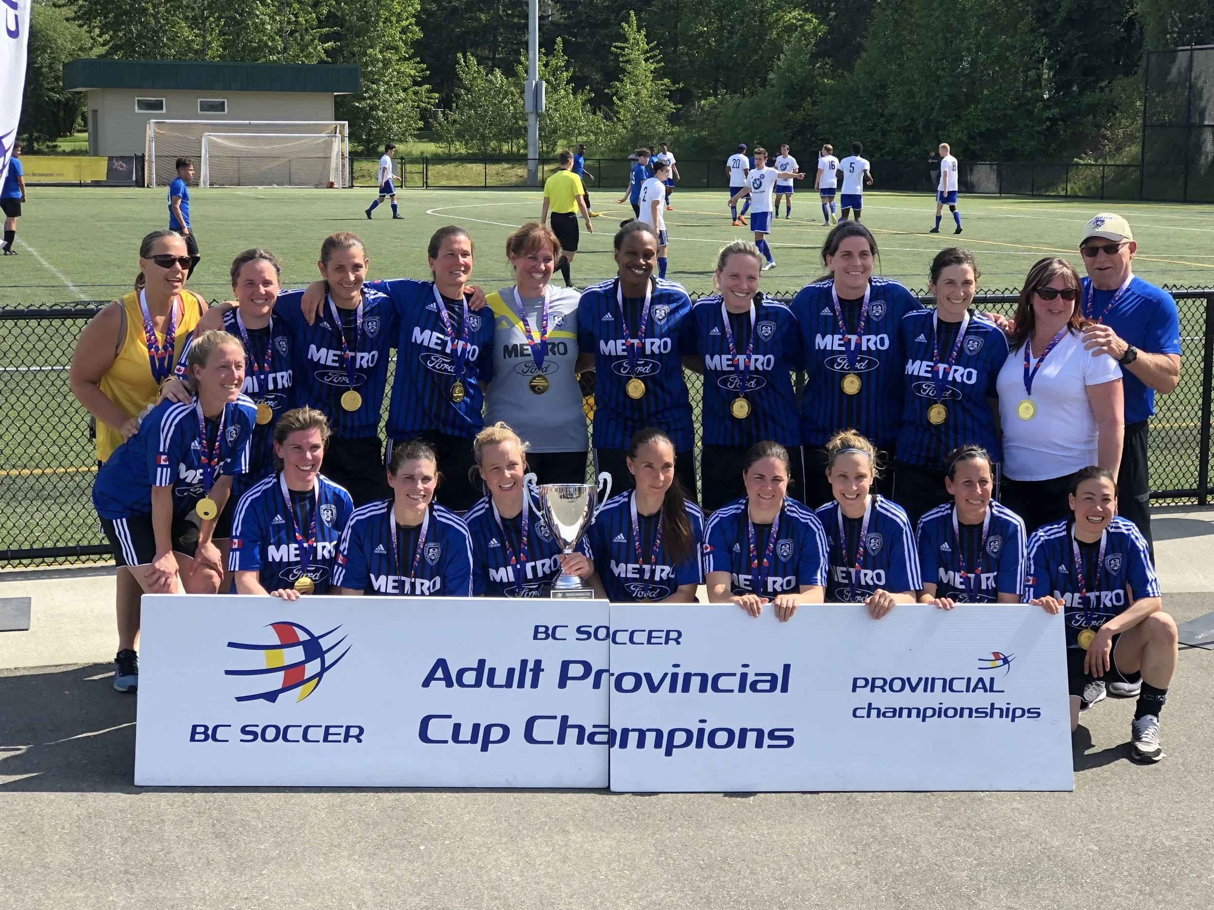 Phebe with the Metro-Ford team after winning the BC Adult Provincial Cup Championship.