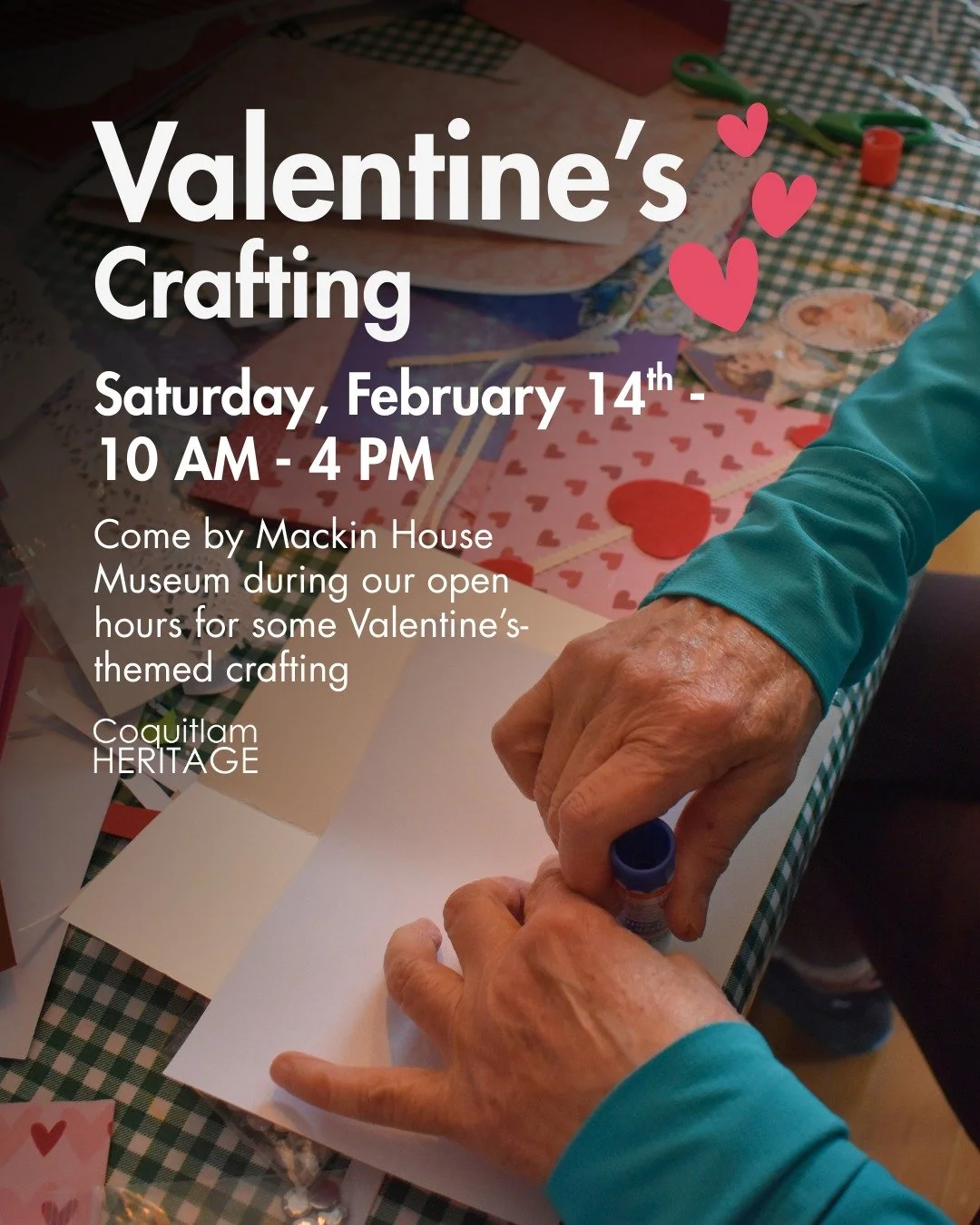 Love is in the air, and if you're family is looking for a fun, hands-on activity, look no further! Come by Mackin House Museum during our open hours for some drop-in Valentine's-themed crafting! Snacks and drinks will be provided.

Saturday, February