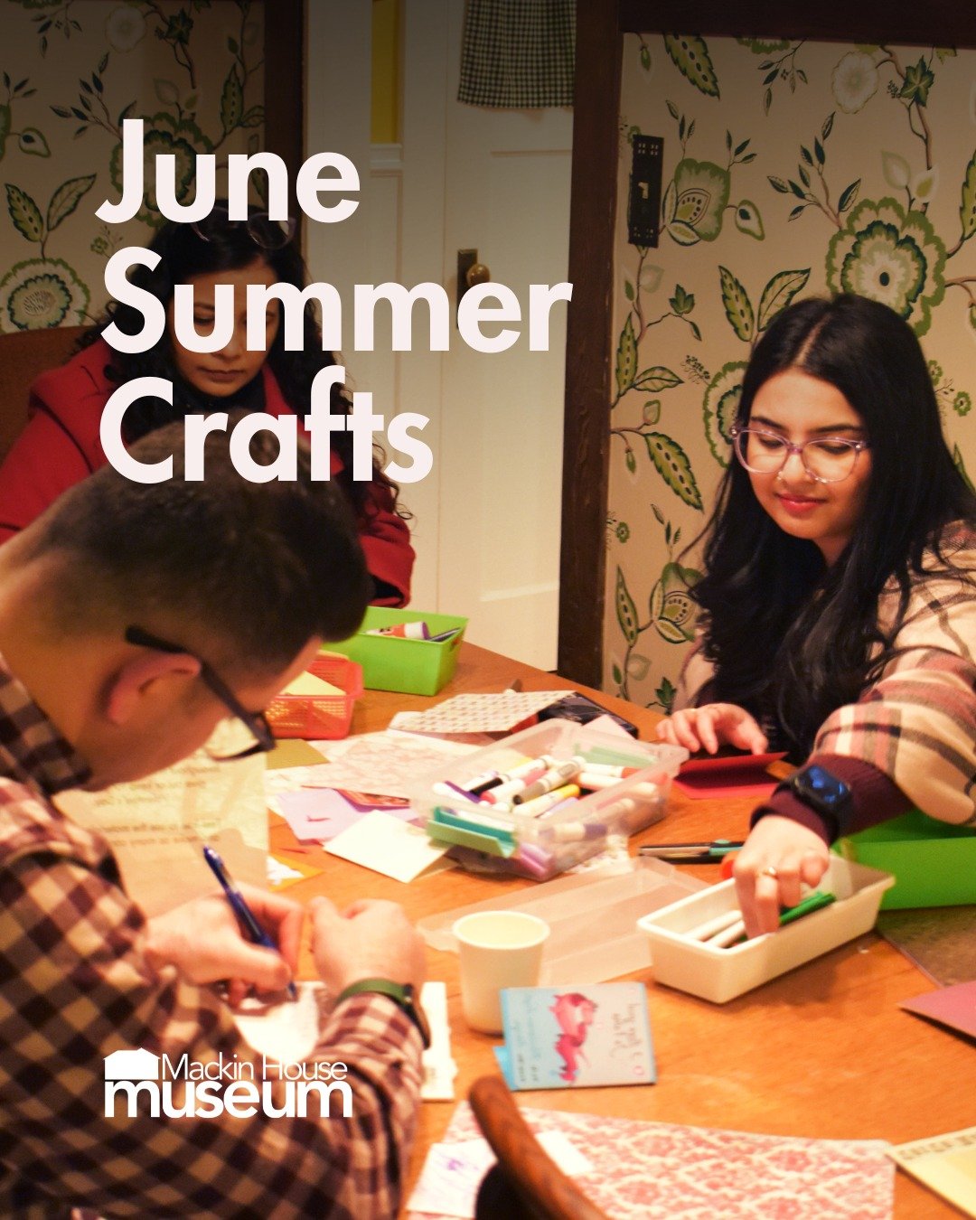 Beat this heat this season by stopping by Mackin House Museum for Summer Crafts every single week of June! 

You and your family can make your own pinwheels or pick up a coloring sheet while visiting to Museum. And yes, we&rsquo;ll have the air condi