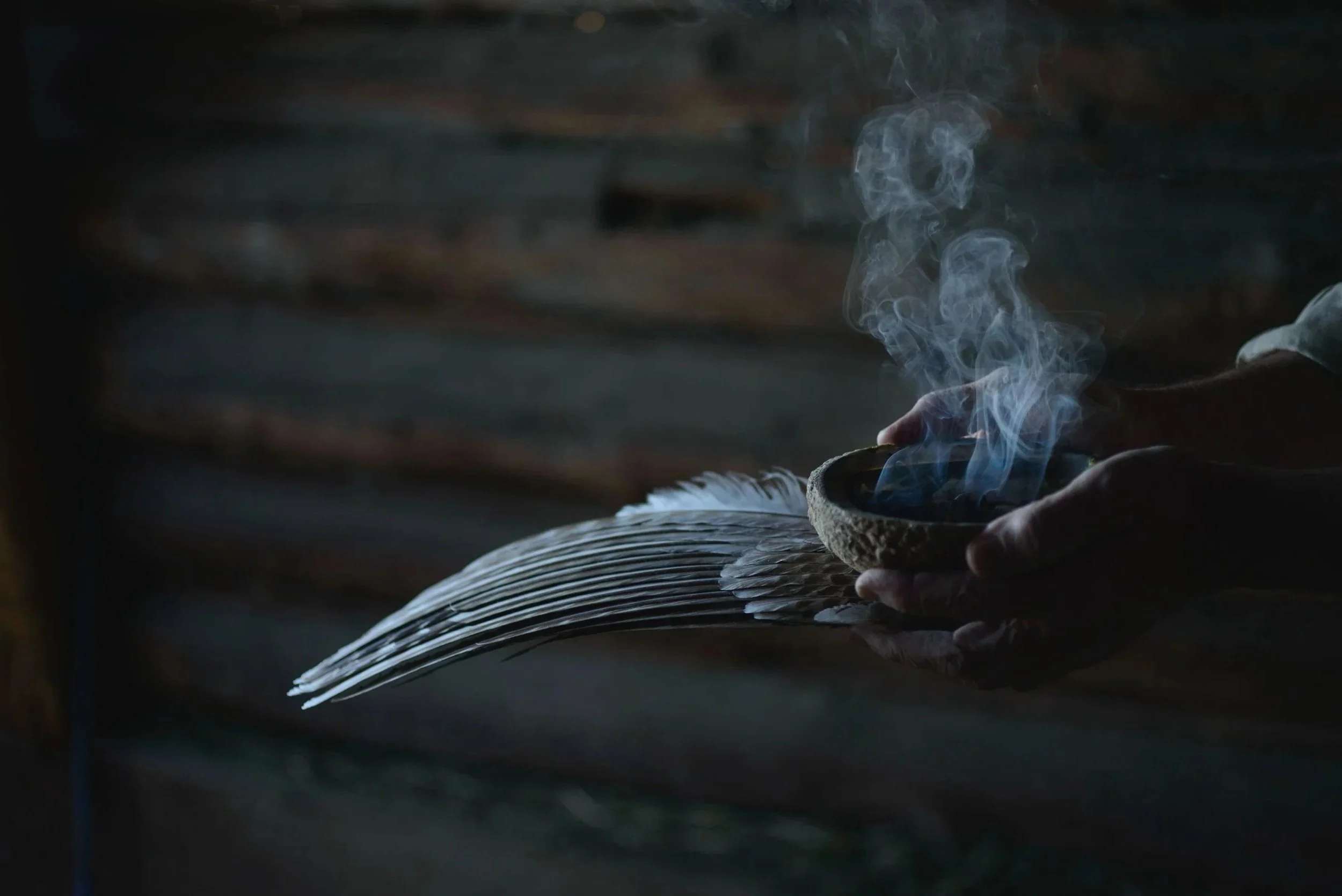 Offering, smudging, David Elliott healing work.